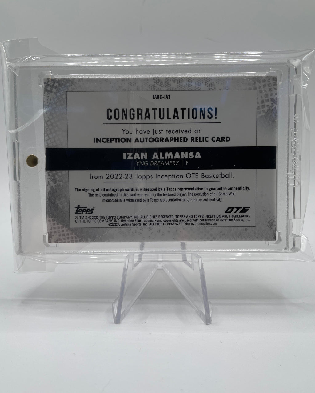 2022-23 Topps OTE Inception Izan Almansa Rookie Patch Auto RPA /149