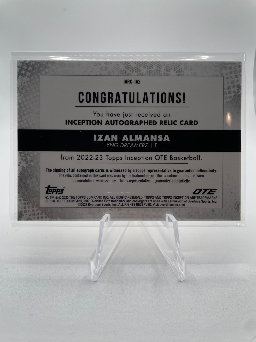 2022-23 Topps OTE Inception Izan Almansa Rookie Patch Auto RPA /149