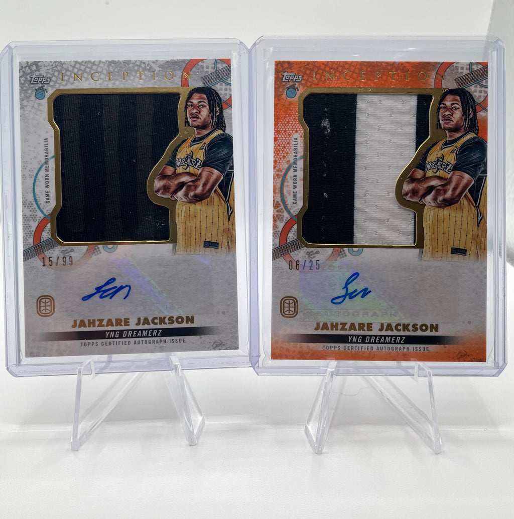2022-23 Topps OTE Inception Jahzare Jackson Orange Patch Auto /25 + Auto /99