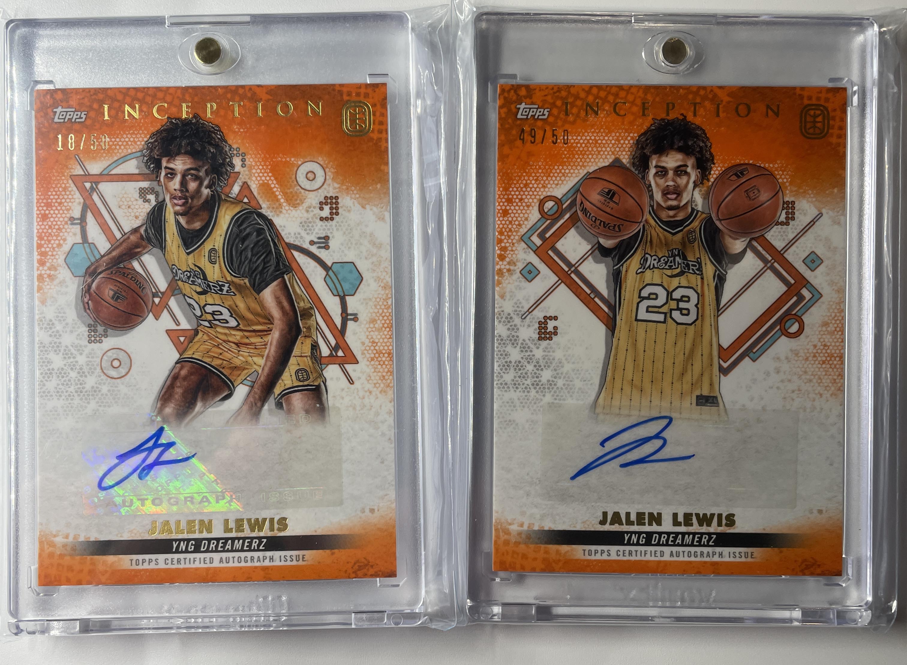 2022-23 Topps OTE Inception Jalen Lewis Orange Rookie Auto /50 Set (x2)