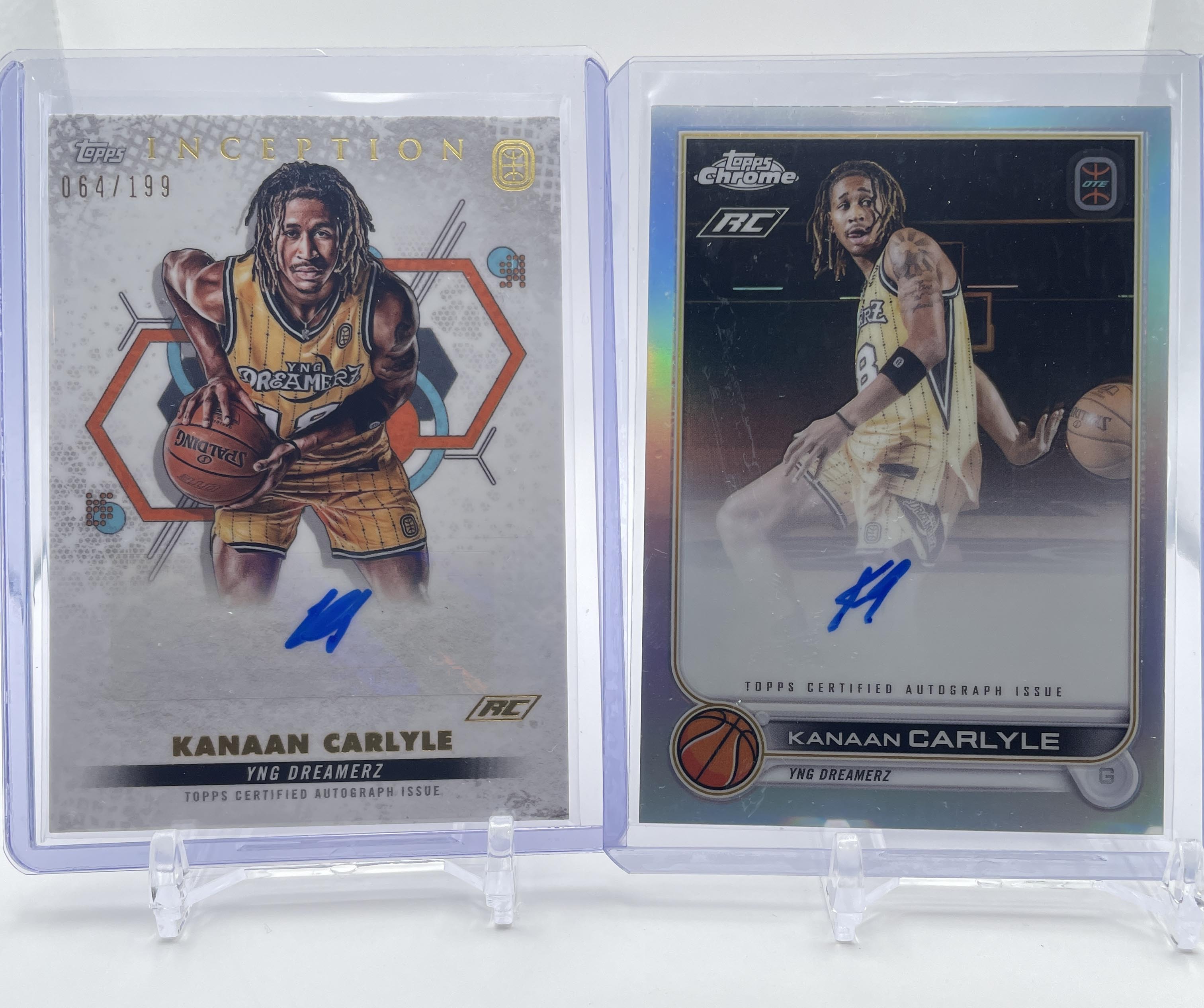 2022-23 Topps OTE Inception Kanaan Carlyle Auto /199 + Chrome Auto Set (x4)