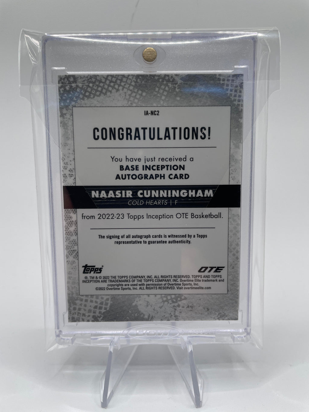 2022-23 Topps OTE Inception Naasir Cunningham Base Rookie Auto /199 #IA-NC3
