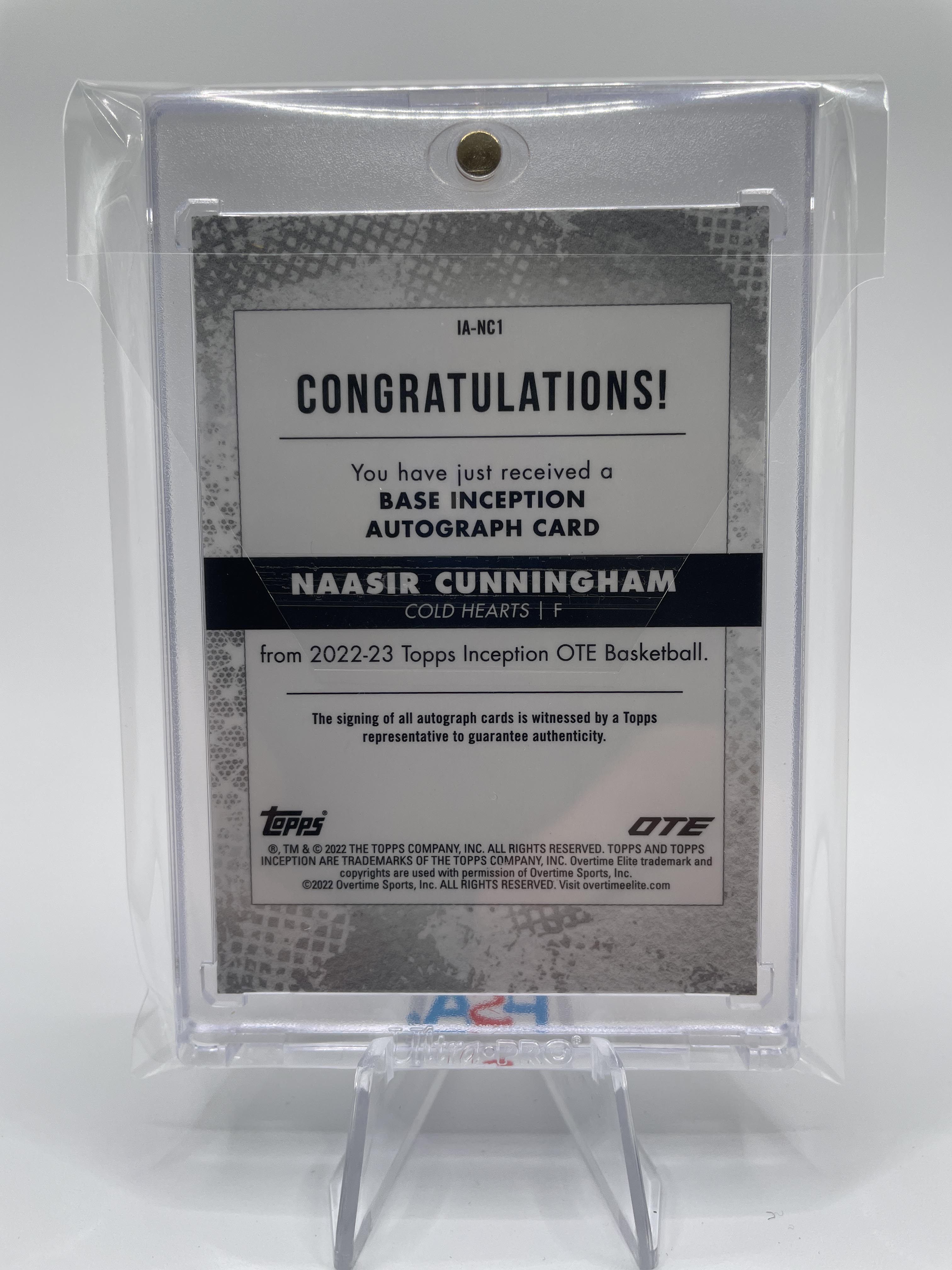 2022-23 Topps OTE Inception Naasir Cunningham Base Rookie Auto /199 #IA-NC3