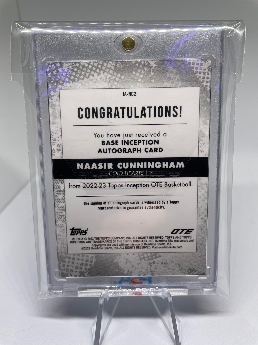 2022-23 Topps OTE Inception Naasir Cunningham Base Rookie Auto /199 #IA-NC3