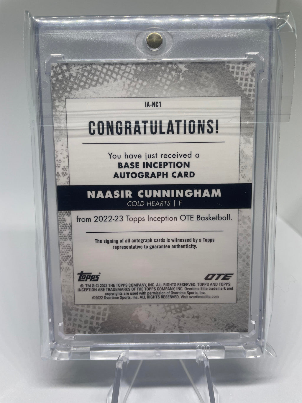 2022-23 Topps OTE Inception Naasir Cunningham Blue Rookie Auto /25 #IA-NC1