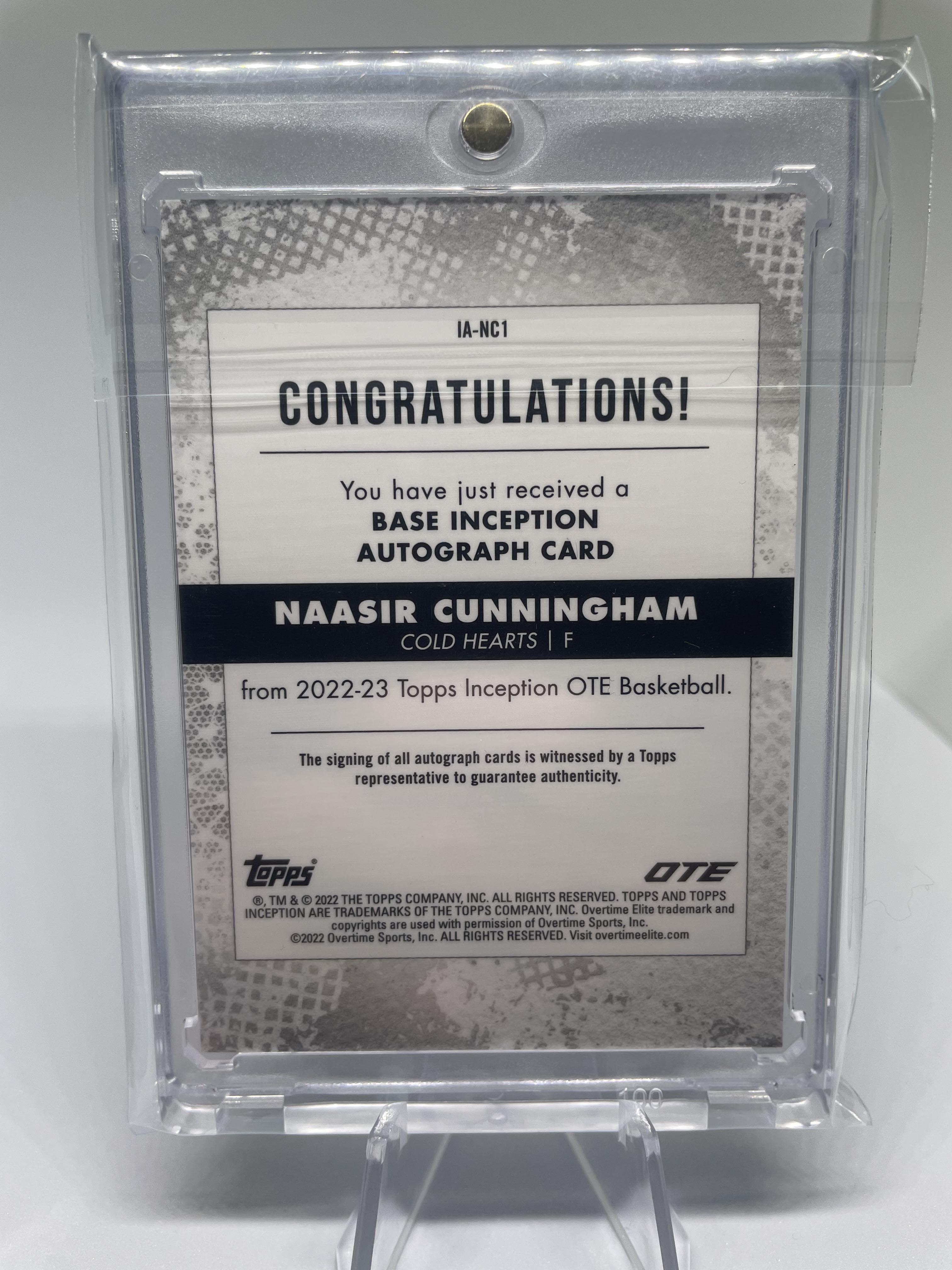 2022-23 Topps OTE Inception Naasir Cunningham Blue Rookie Auto /25 #IA-NC1