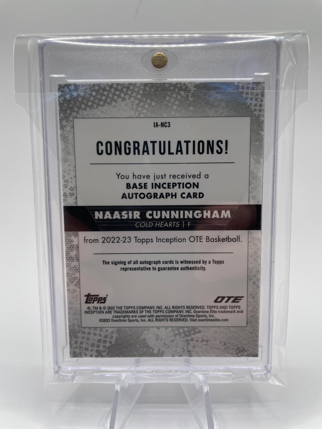 2022-23 Topps OTE Inception Naasir Cunningham Magenta Rookie Auto /99 #IA-NC1