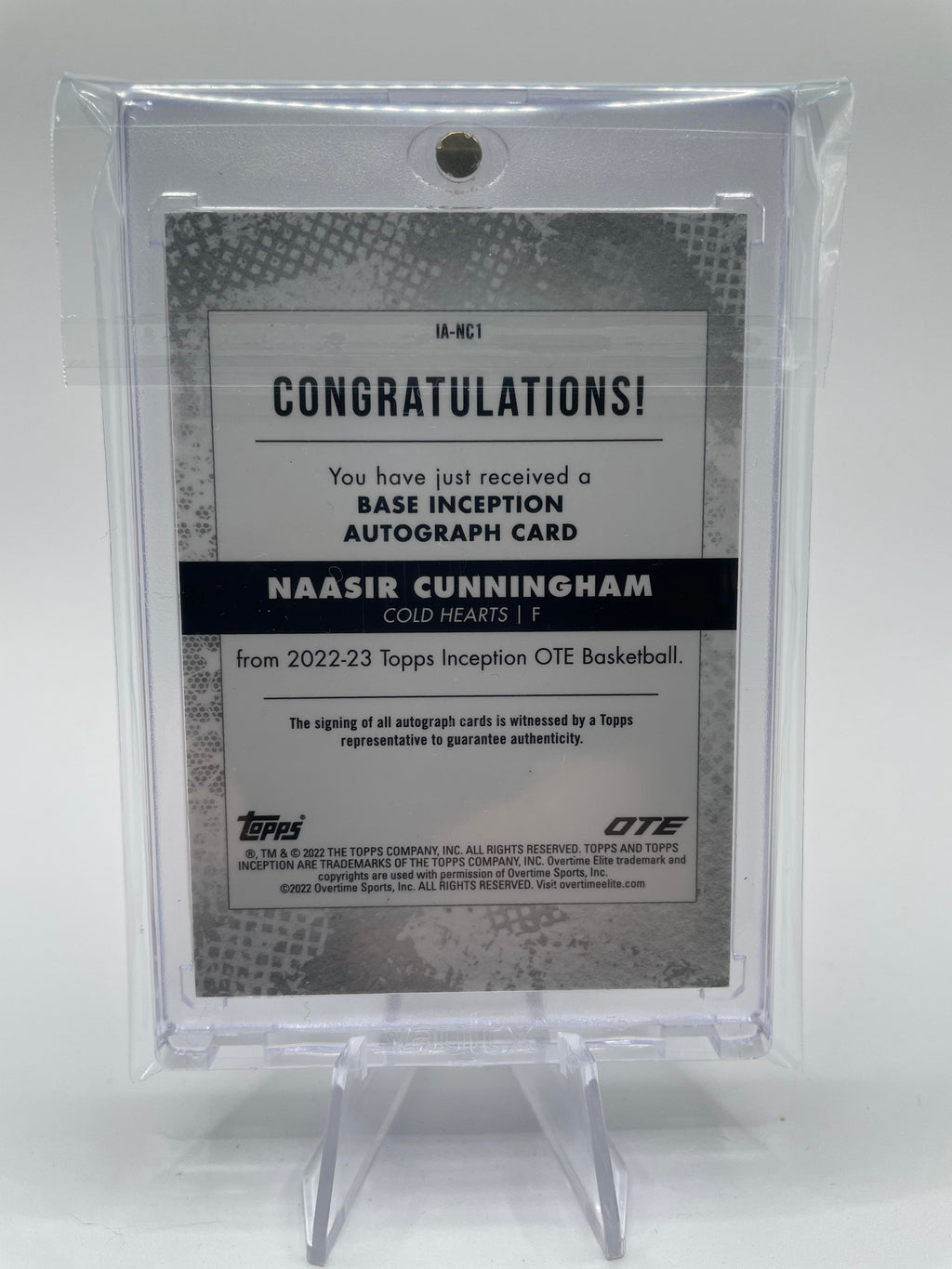 2022-23 Topps OTE Inception Naasir Cunningham Magenta Rookie Auto /99 #IA-NC2