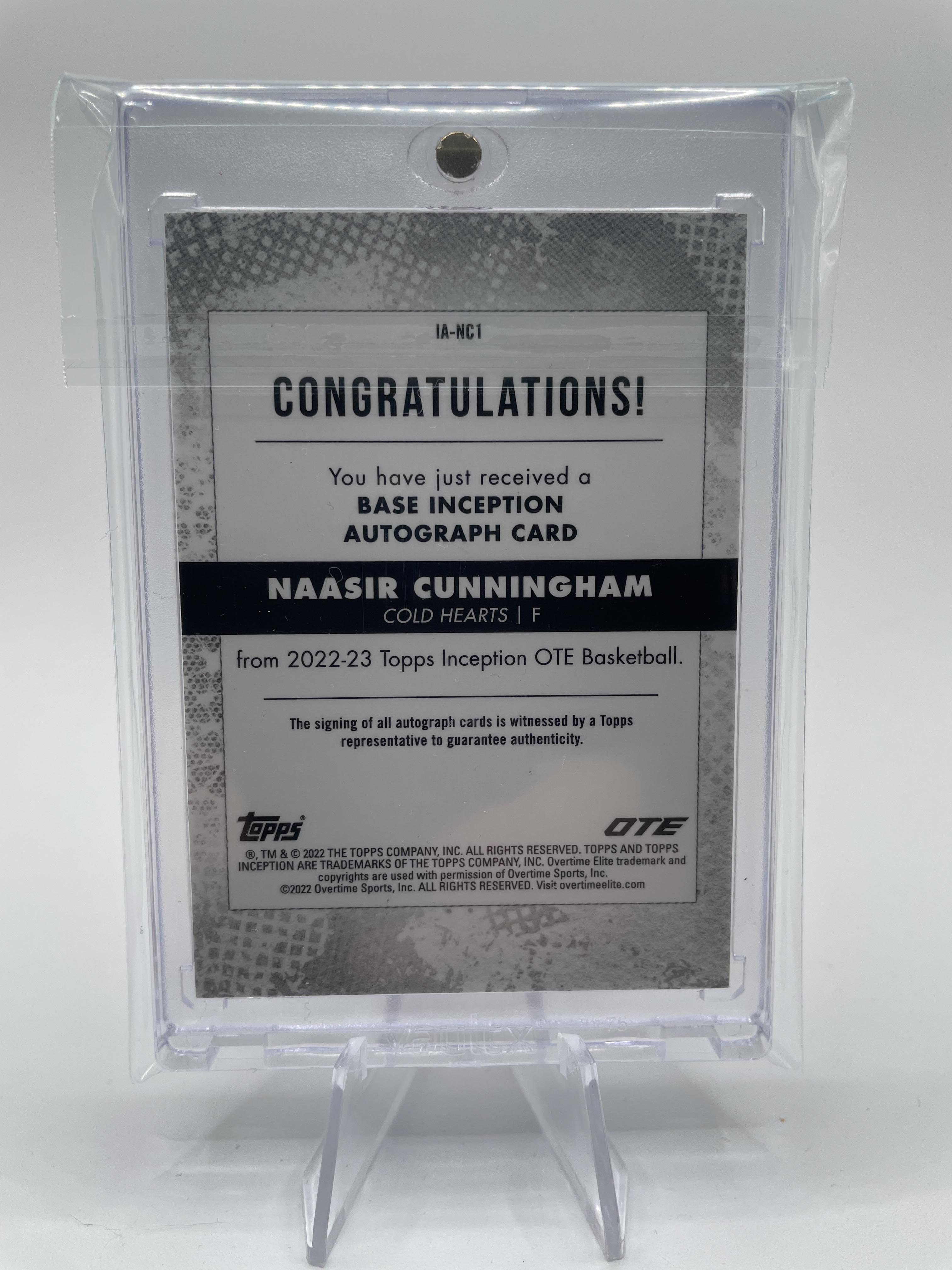 2022-23 Topps OTE Inception Naasir Cunningham Magenta Rookie Auto /99 #IA-NC2