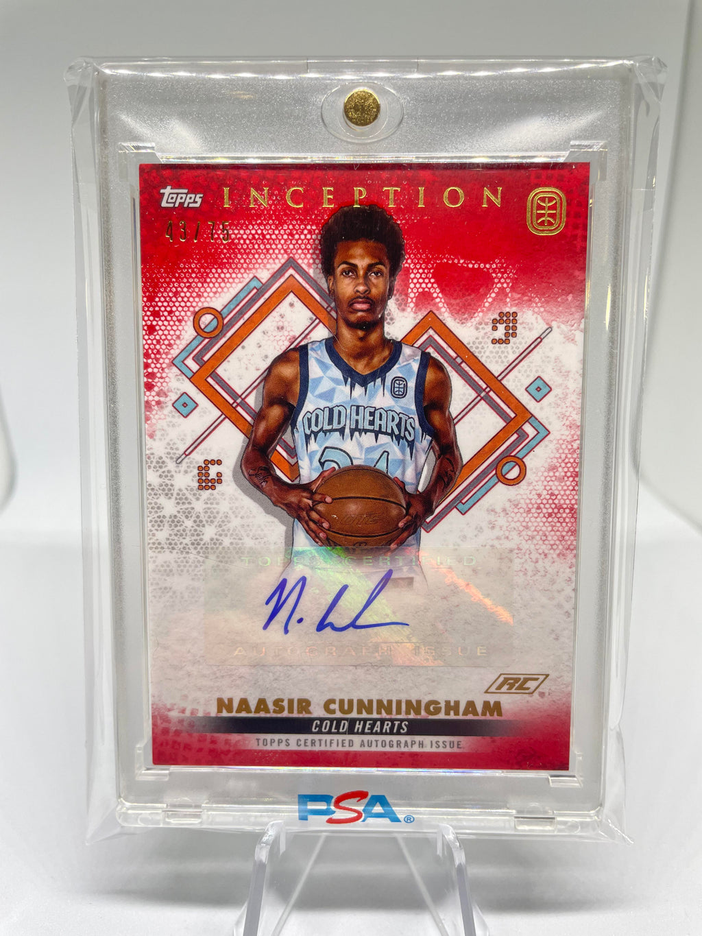 2022-23 Topps OTE Inception Naasir Cunningham Red Foil Rookie Auto /75 #IA-NC1