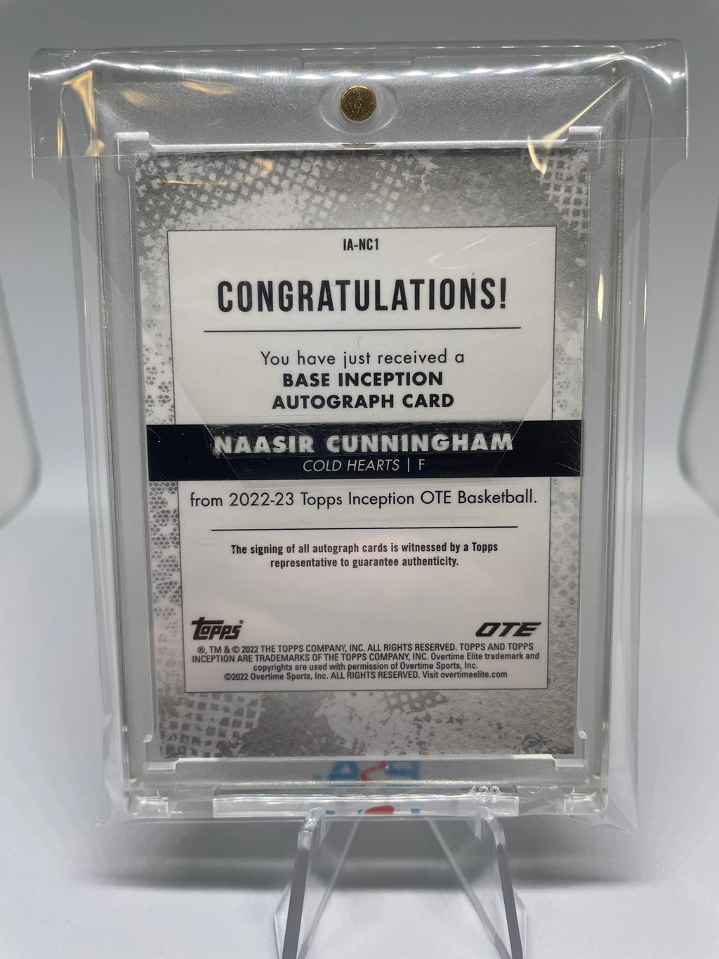 2022-23 Topps OTE Inception Naasir Cunningham Red Foil Rookie Auto /75 #IA-NC2