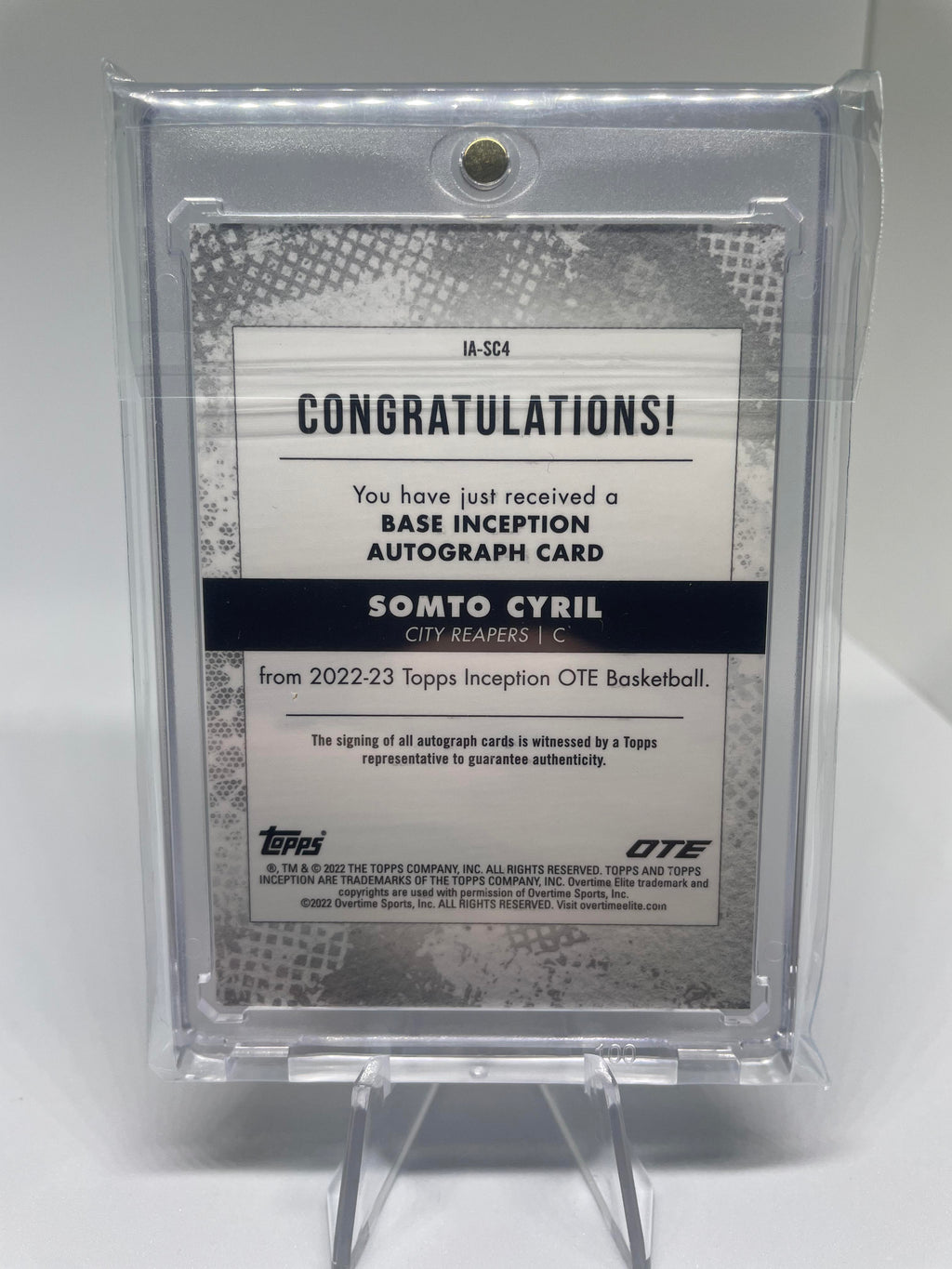 2022-23 Topps OTE Inception Somto Cyril Pink Rookie Auto /99