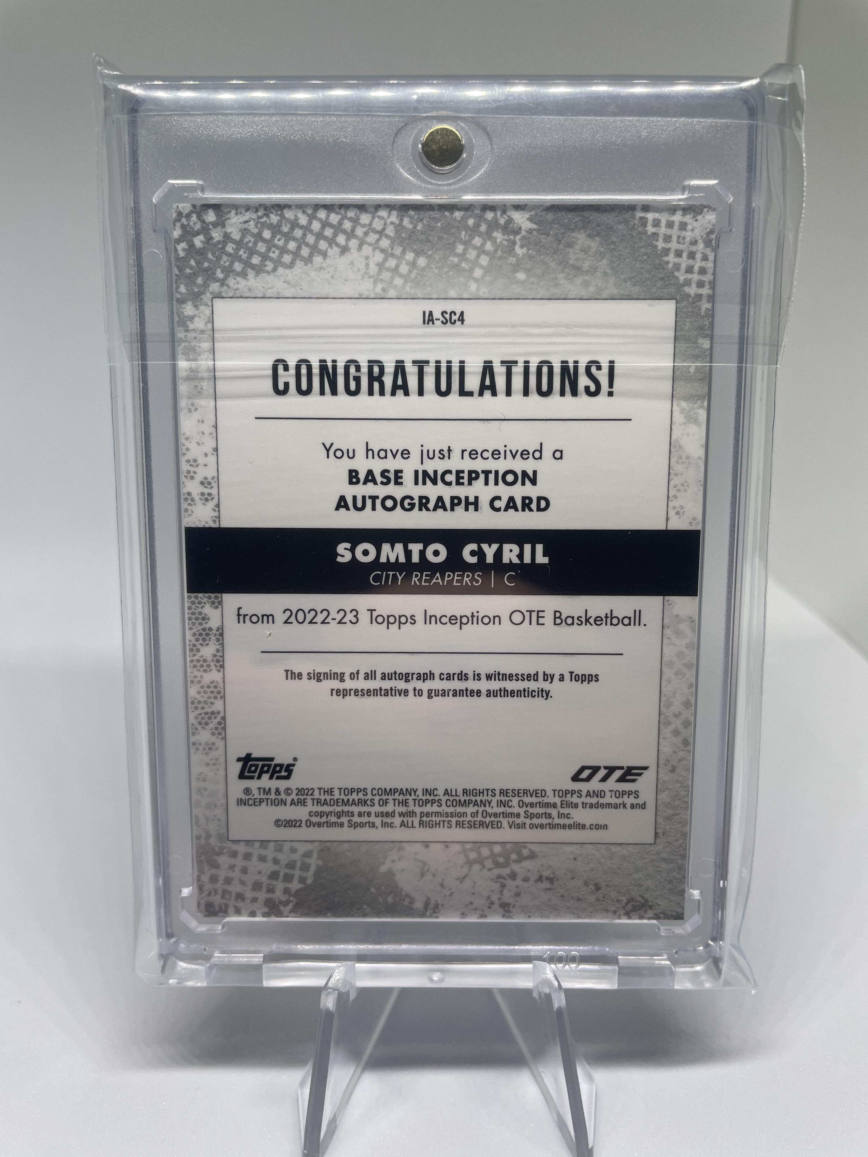 2022-23 Topps OTE Inception Somto Cyril Pink Rookie Auto /99