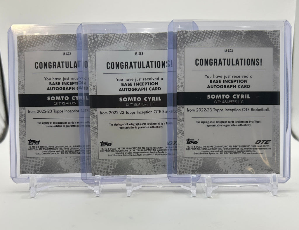 2022-23 Topps OTE Inception Somto Cyril  Base Rookie Auto /199 Set (x3)