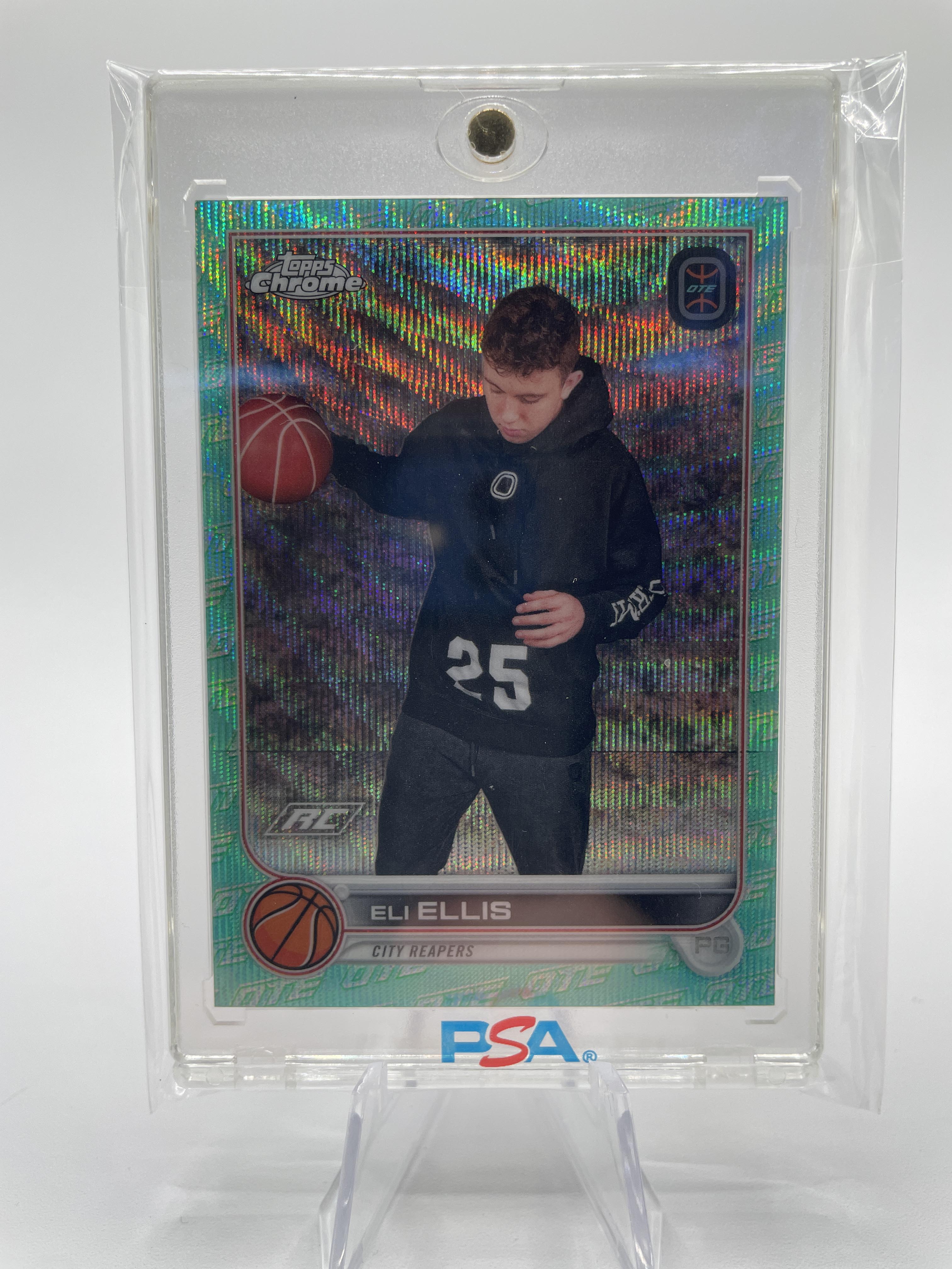 2022-23 Topps OTE Overtime Elite Chrome Eli Ellis Aqua Refractor Rookie /199 #30