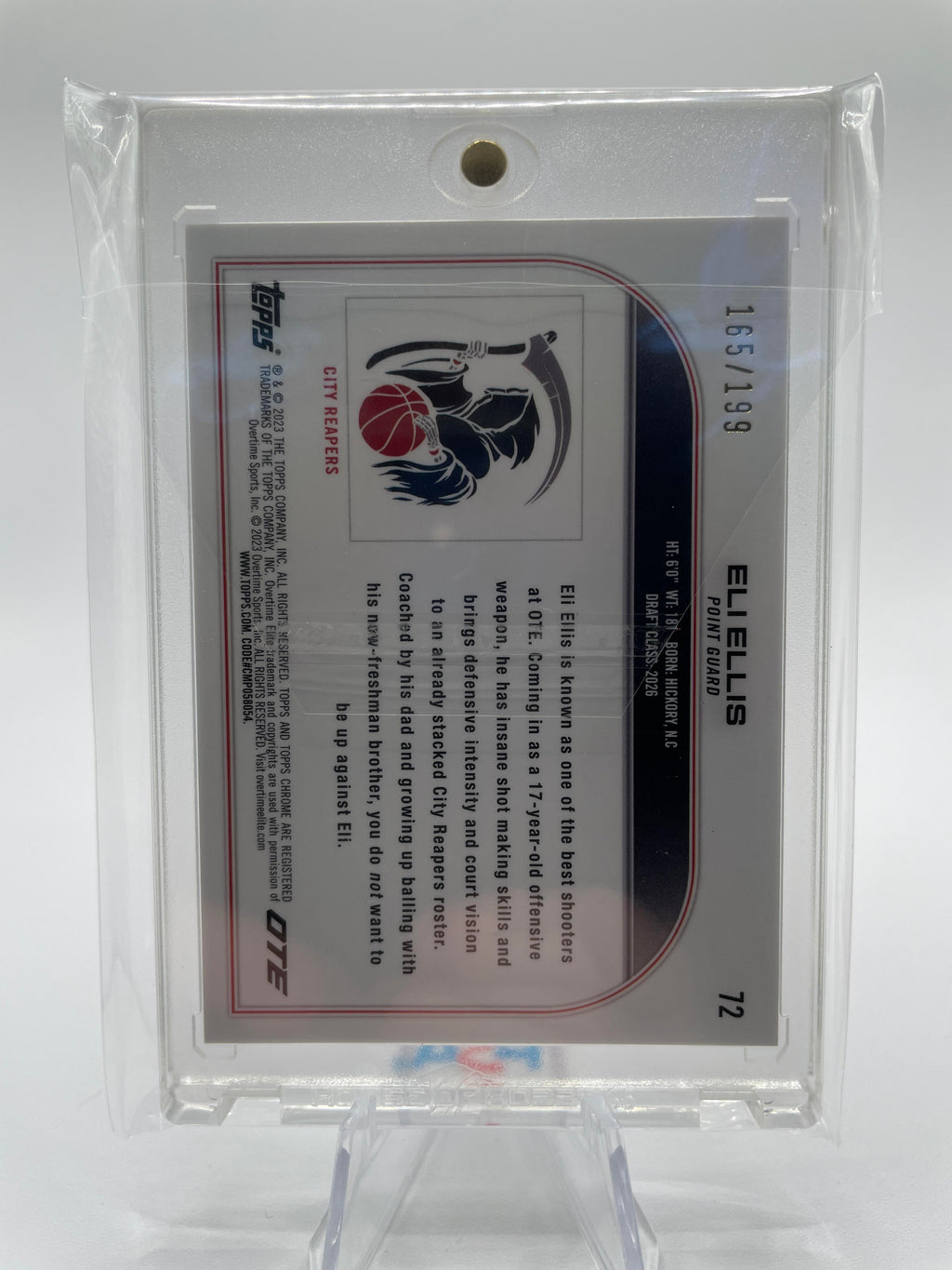 2022-23 Topps OTE Overtime Elite Chrome Eli Ellis Aqua Refractor Rookie /199 #30