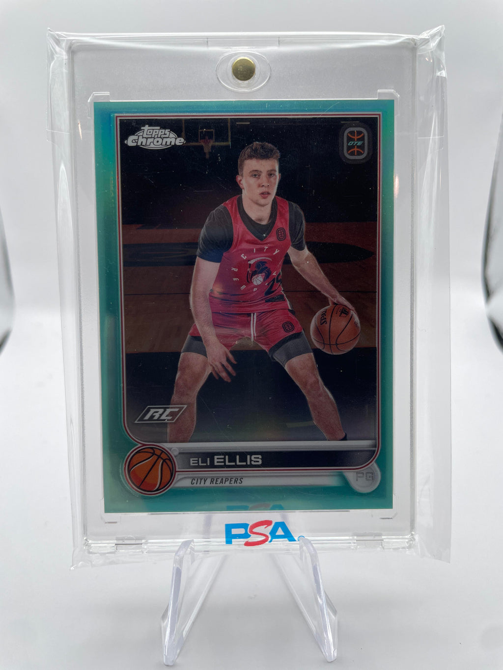 2022-23 Topps OTE Overtime Elite Chrome Eli Ellis Aqua Refractor Rookie /199 #56