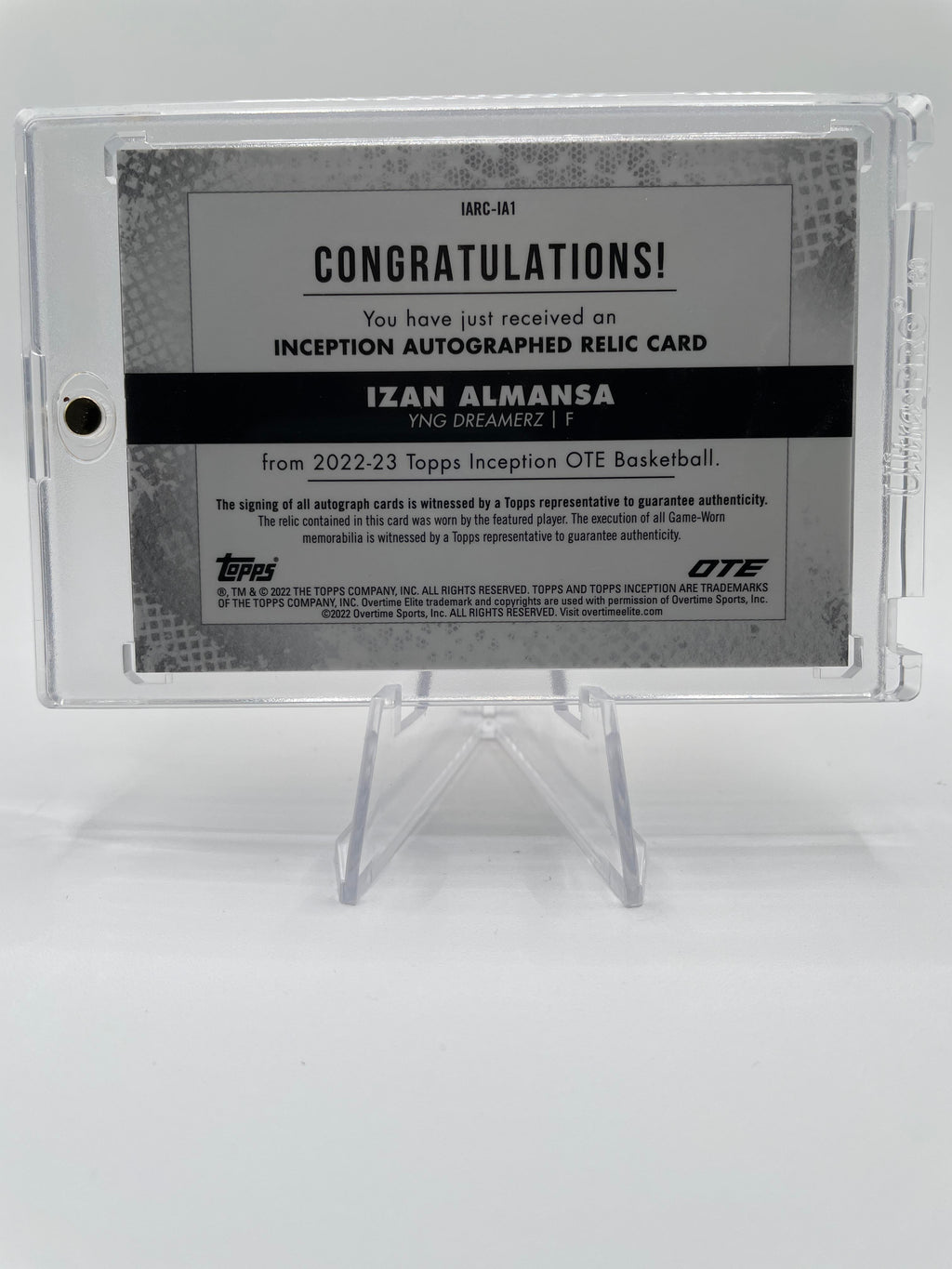 2022-23 Topps OTE Overtime Elite Inception Izan Almansa Rookie Patch Auto /149 #IARC-IA2
