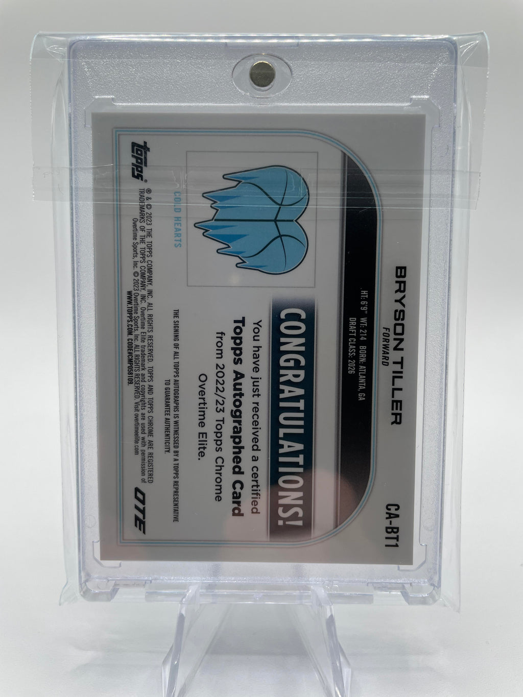 2022-23 Topps Overtime Elite OTE Chrome Bryson Tiller Aqua Refractor Auto /99
