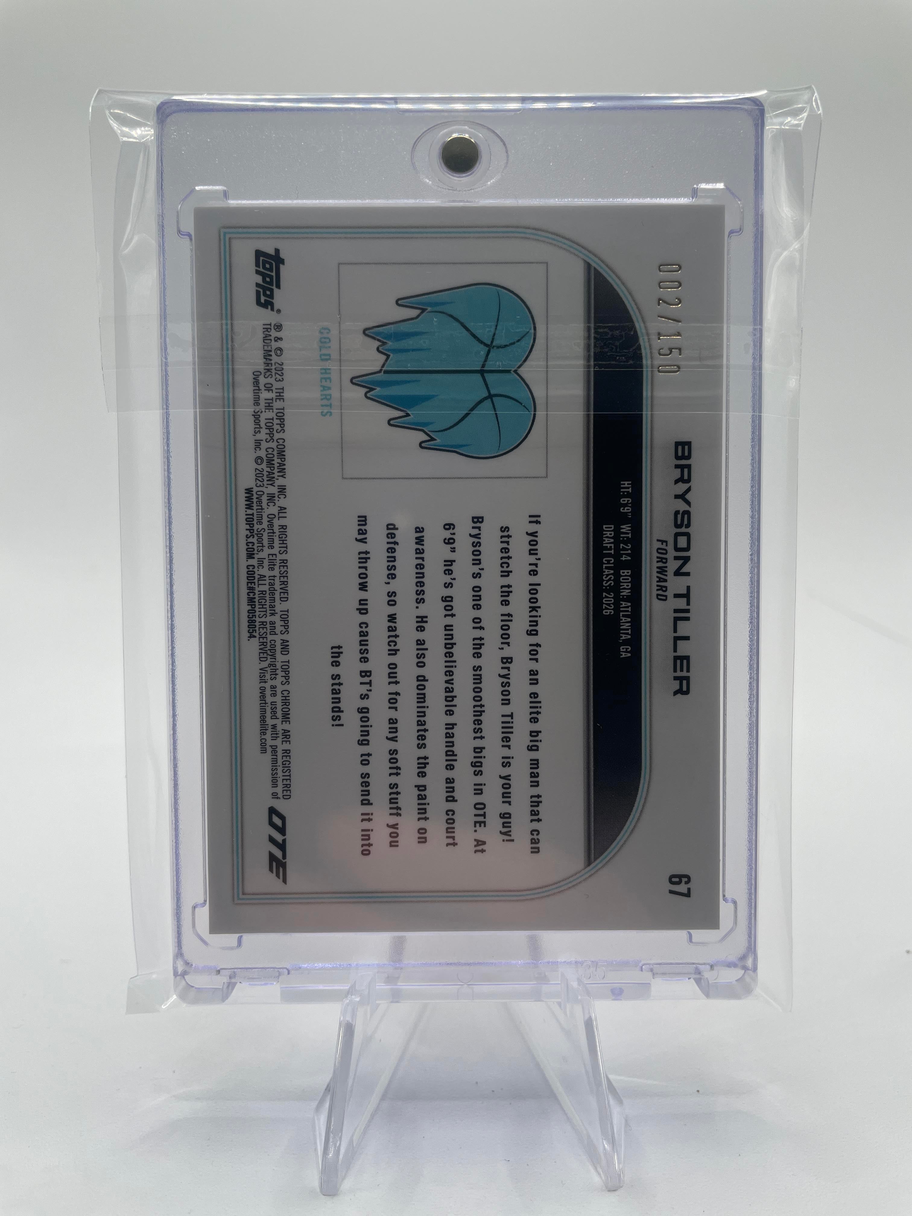 2022-23 Topps Overtime Elite OTE Chrome Bryson Tiller Pink Refractor Rookie /150