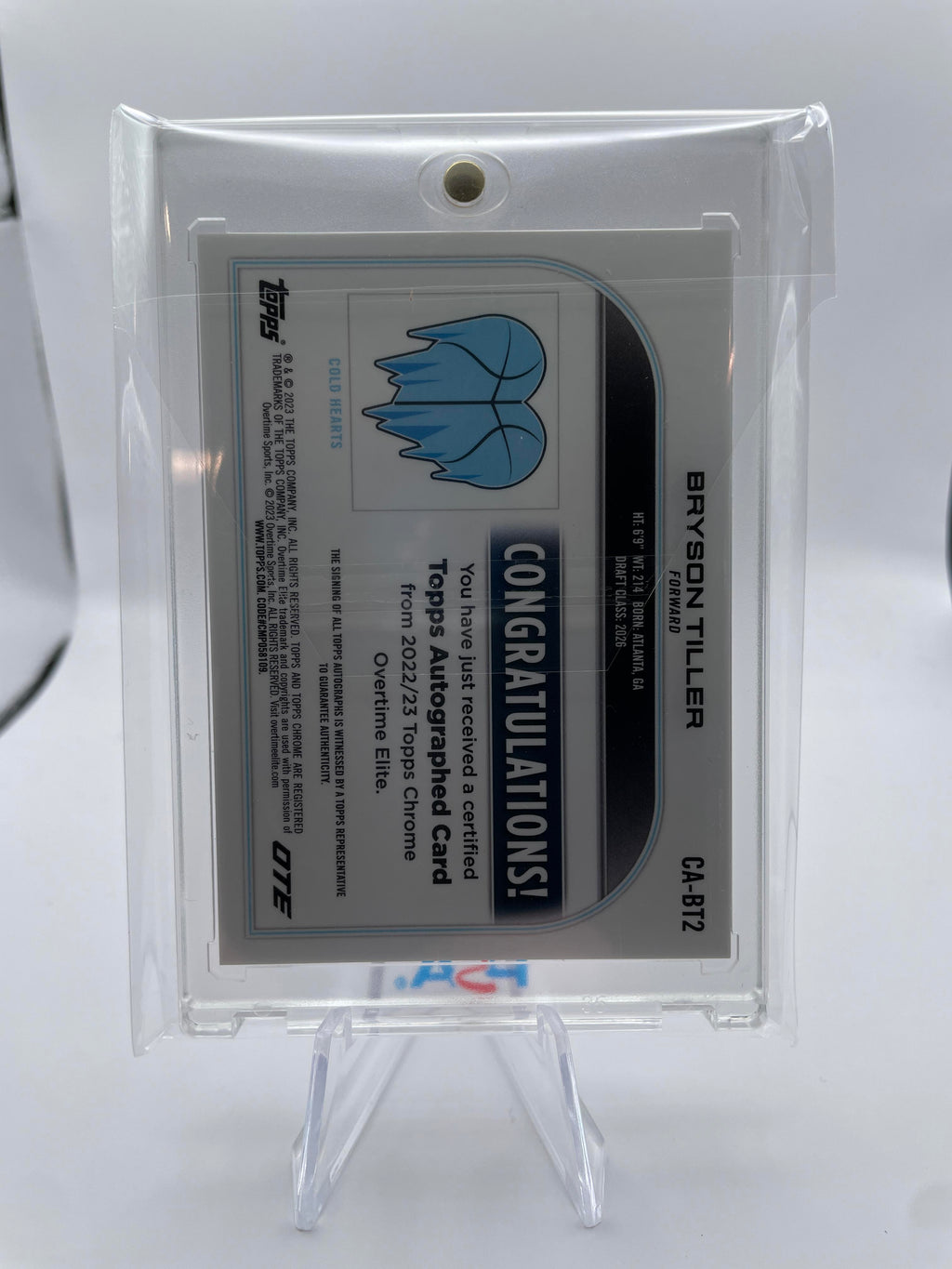 2022-23 Topps Overtime Elite OTE Chrome Bryson Tiller Rookie Refractor Auto #CA-BT2