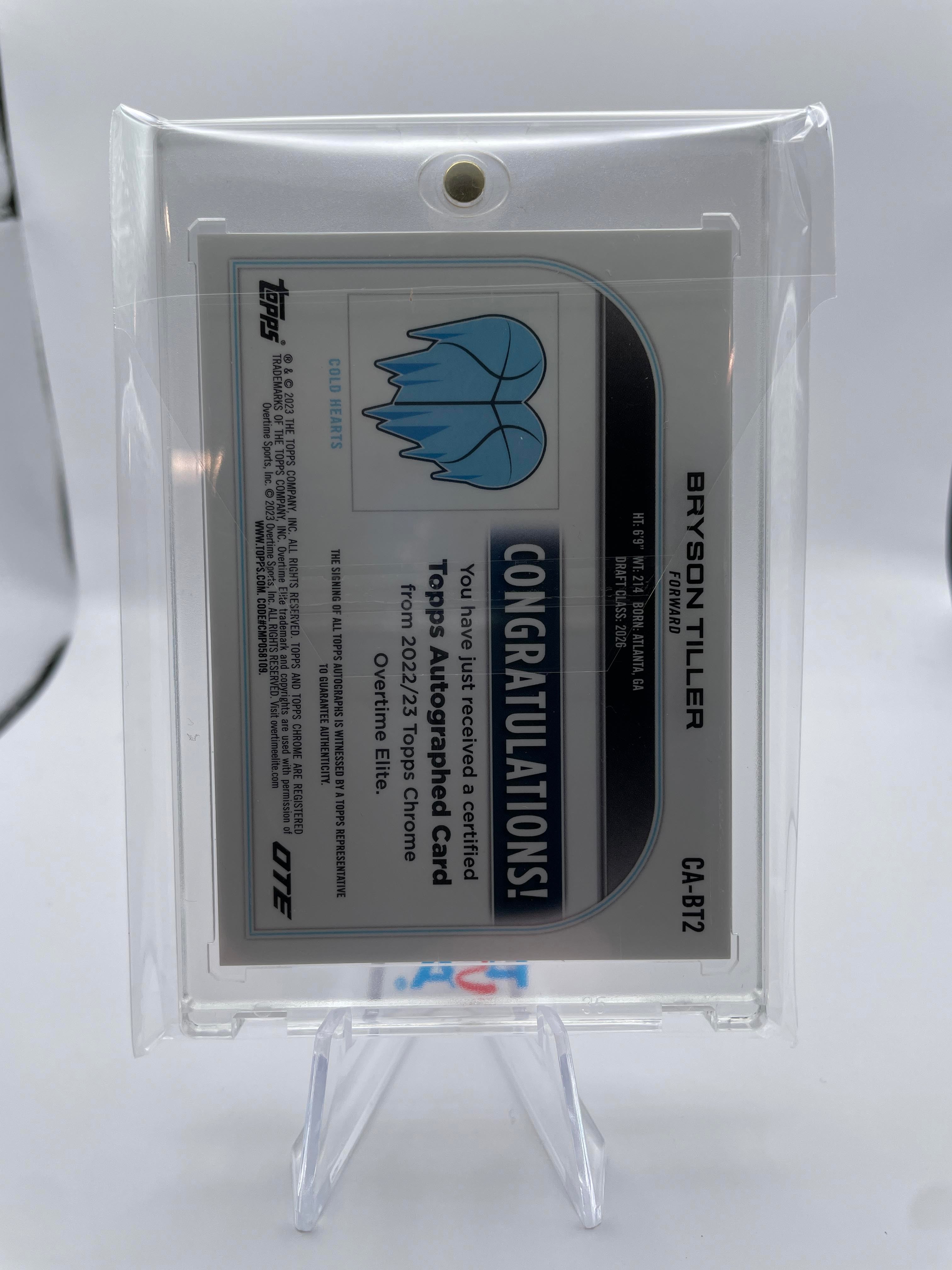 2022-23 Topps Overtime Elite OTE Chrome Bryson Tiller Rookie Refractor Auto #CA-BT2