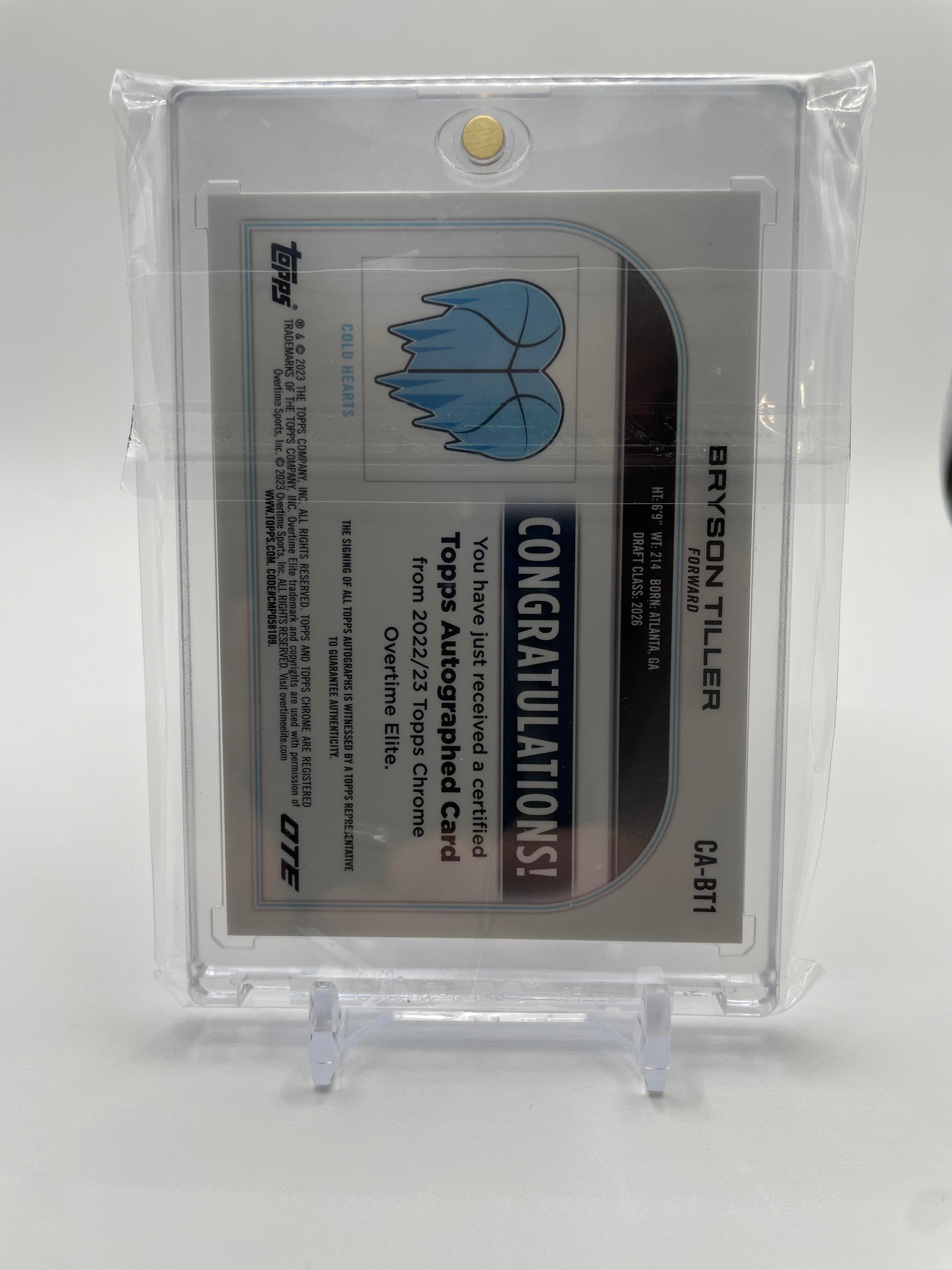 2022-23 Topps Overtime Elite OTE Chrome Bryson Tiller Rookie Refractor Auto #CA-BT3