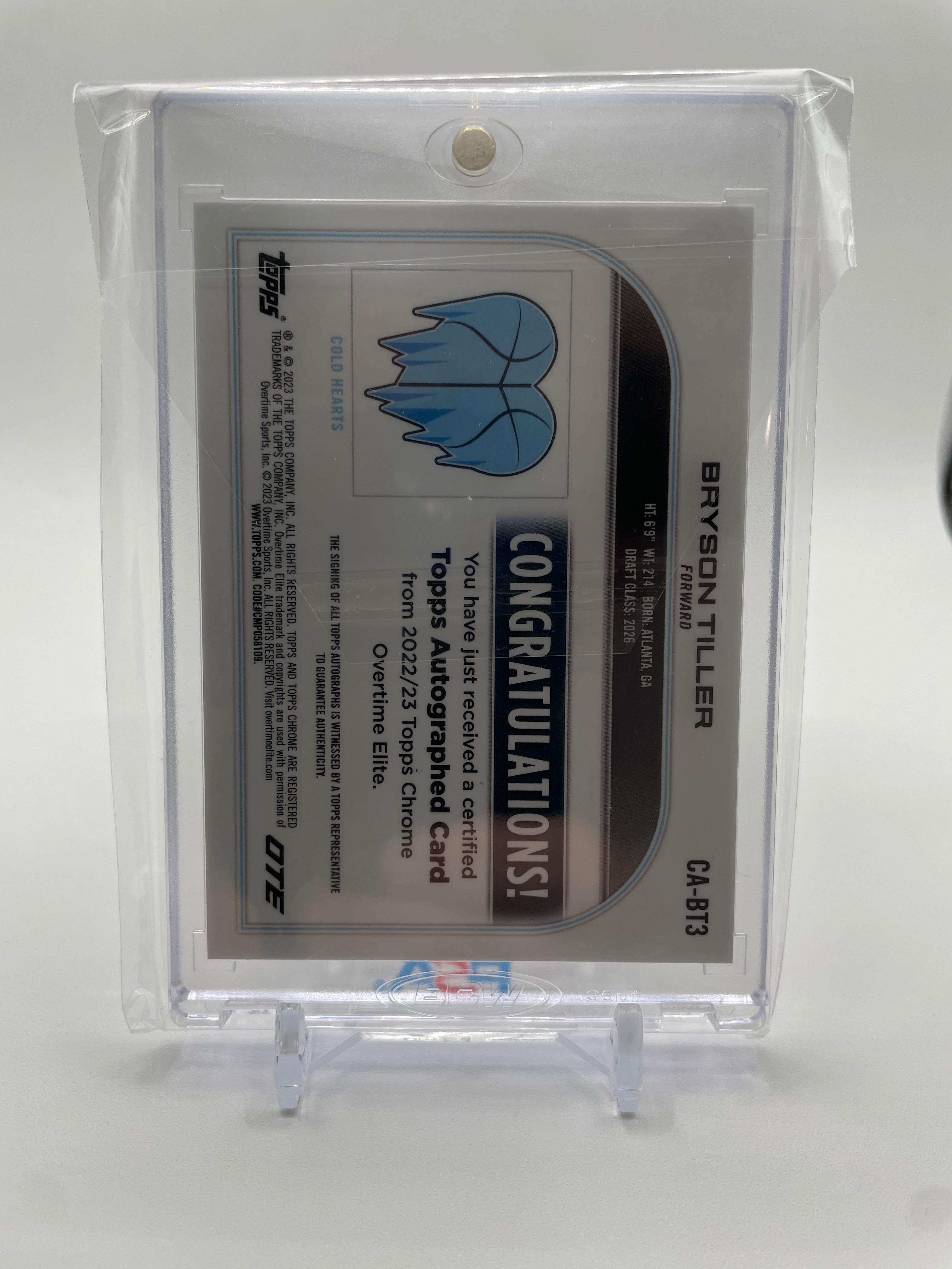 2022-23 Topps Overtime Elite OTE Chrome Bryson Tiller Rookie Refractor Auto #CA-BT3