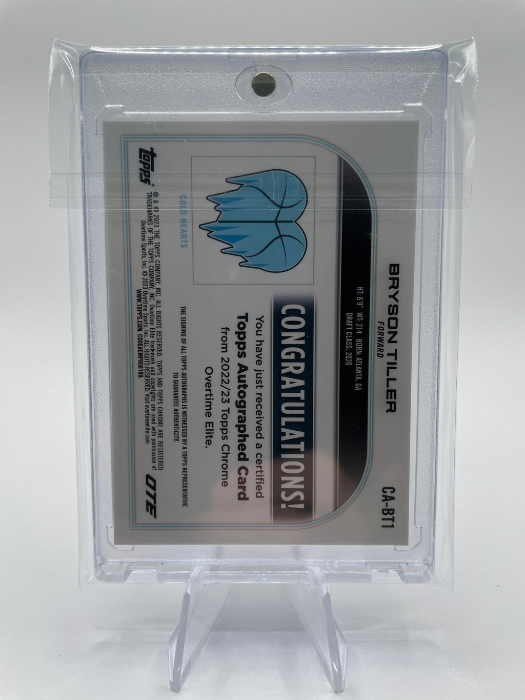 2022-23 Topps Overtime Elite OTE Chrome Bryson Tiller Rookie Refractor Auto #CA-BT1