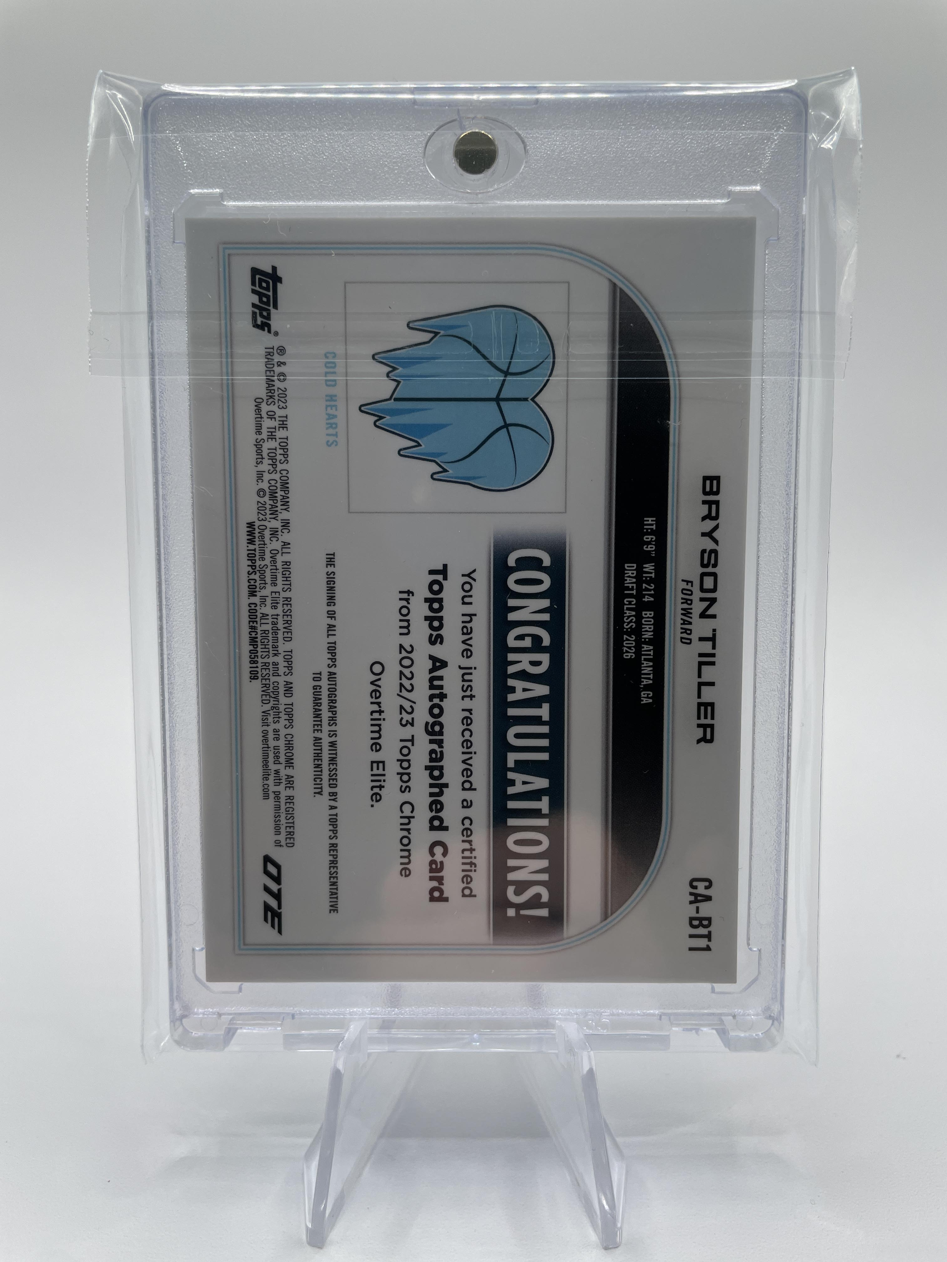 2022-23 Topps Overtime Elite OTE Chrome Bryson Tiller Rookie Refractor Auto #CA-BT1