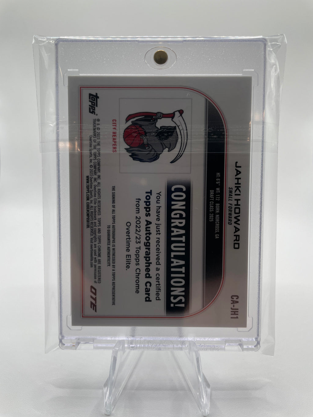 2022-23 Topps Overtime Elite OTE Chrome Jahki Howard Green Rookie Auto /75 #CA-JH1