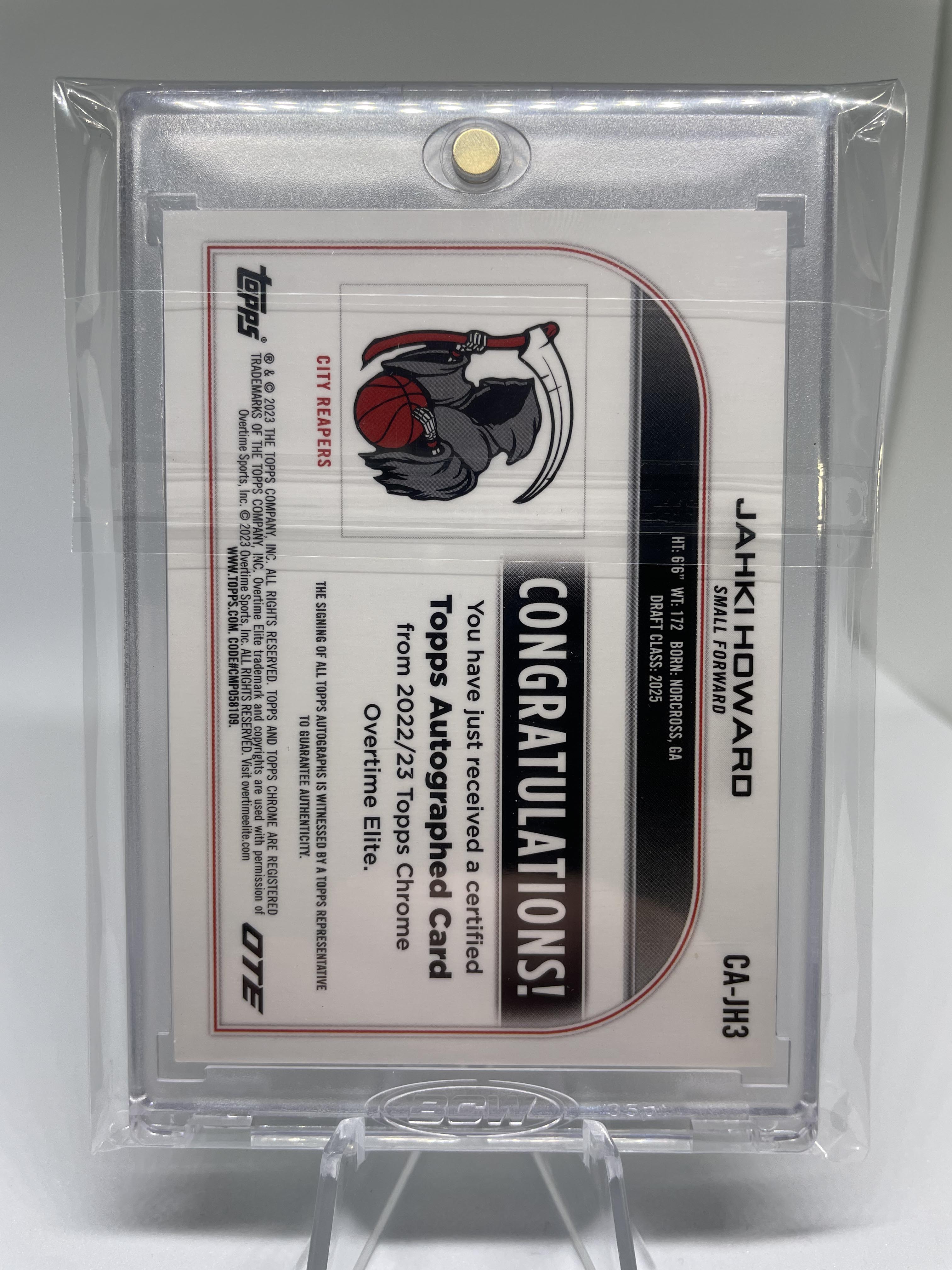 2022-23 Topps Overtime Elite OTE Chrome Jahki Howard Green Rookie Auto /75 #CA-JH2