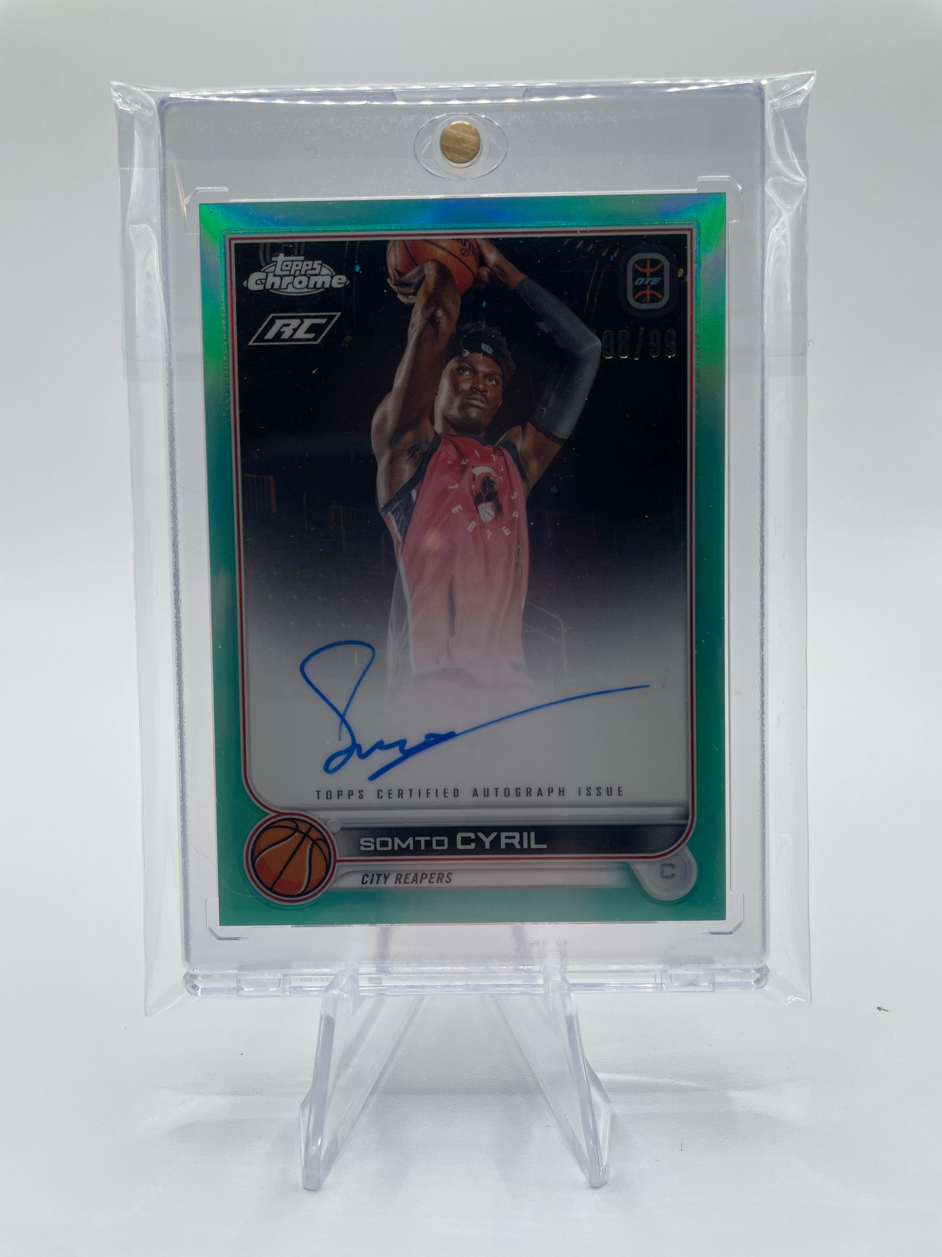 2022-23 Topps Overtime Elite OTE Chrome Somto Cyril Aqua Refractor Auto /99