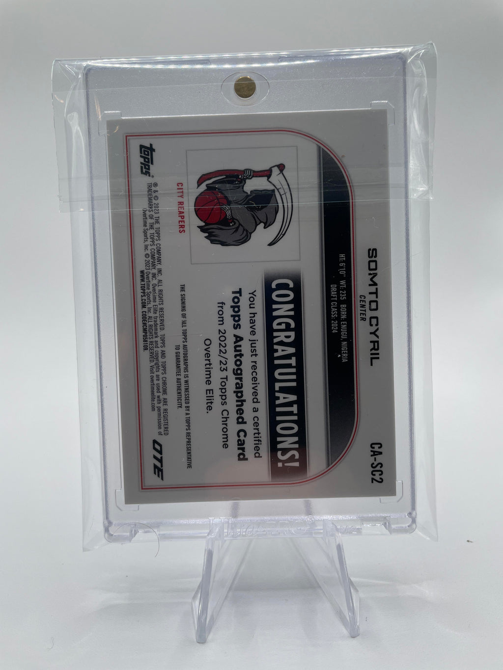 2022-23 Topps Overtime Elite OTE Chrome Somto Cyril Aqua Refractor Auto /99