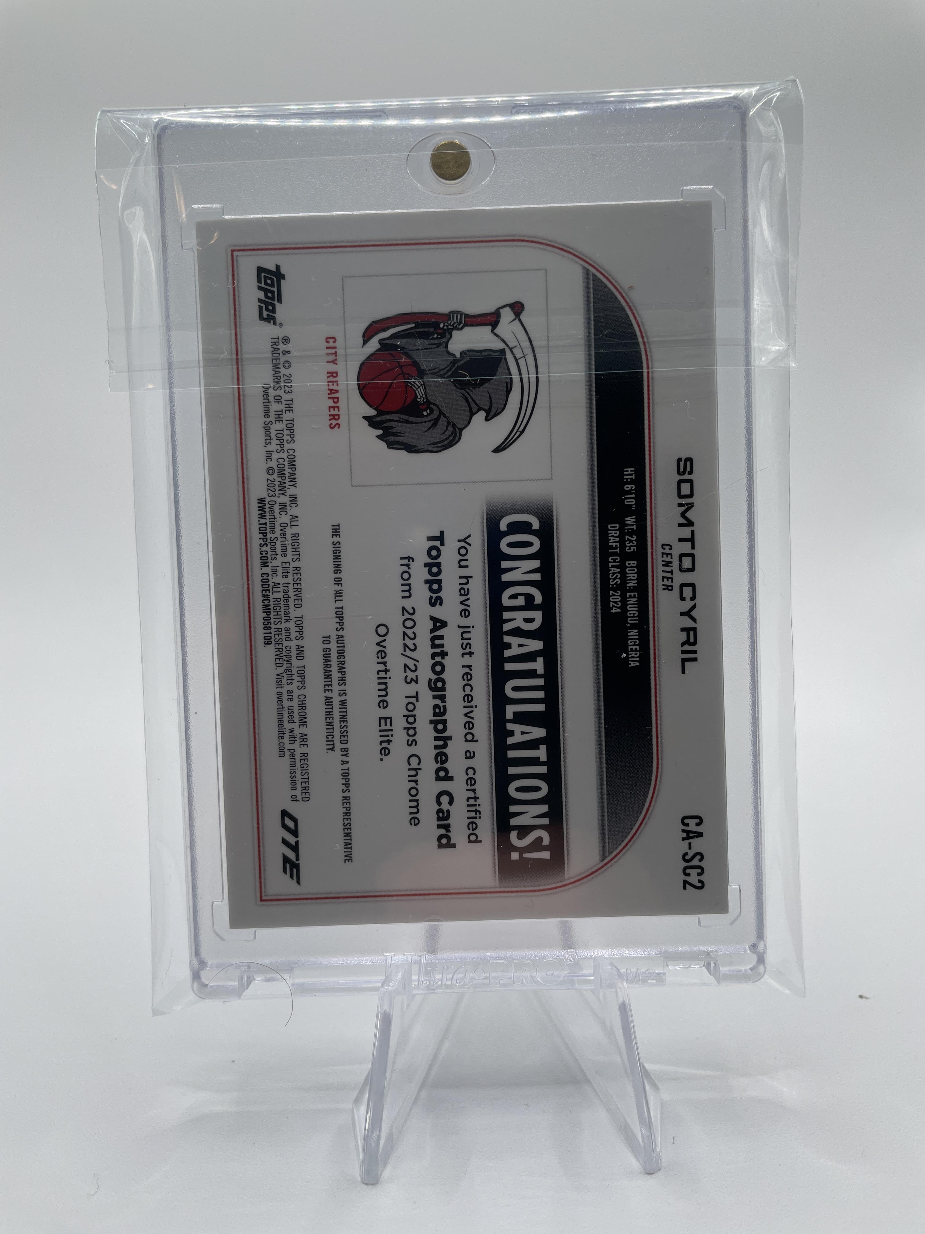 2022-23 Topps Overtime Elite OTE Chrome Somto Cyril Aqua Refractor Auto /99