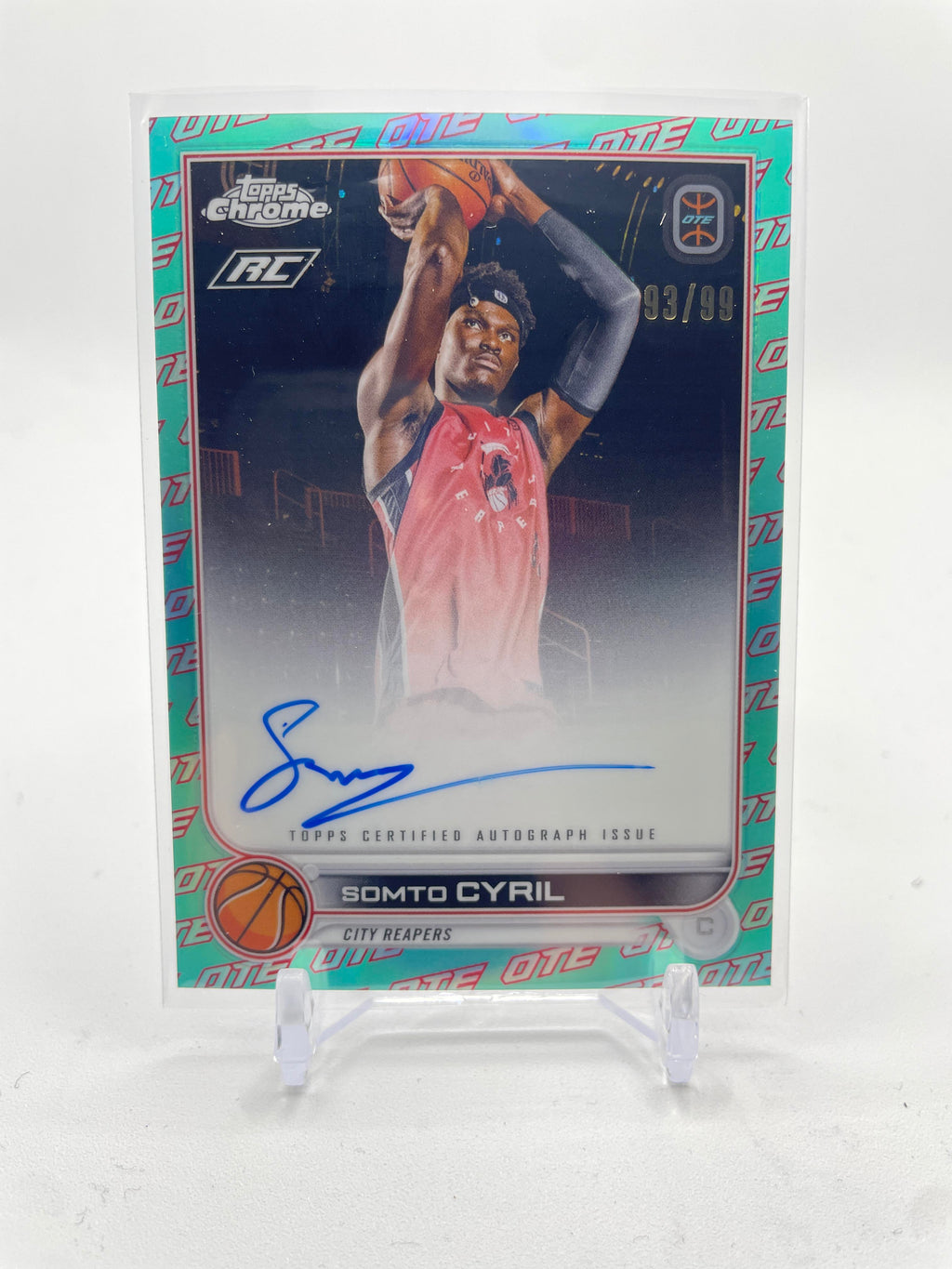 2022-23 Topps Overtime Elite OTE Chrome Somto Cyril Aqua Refractor Auto /99