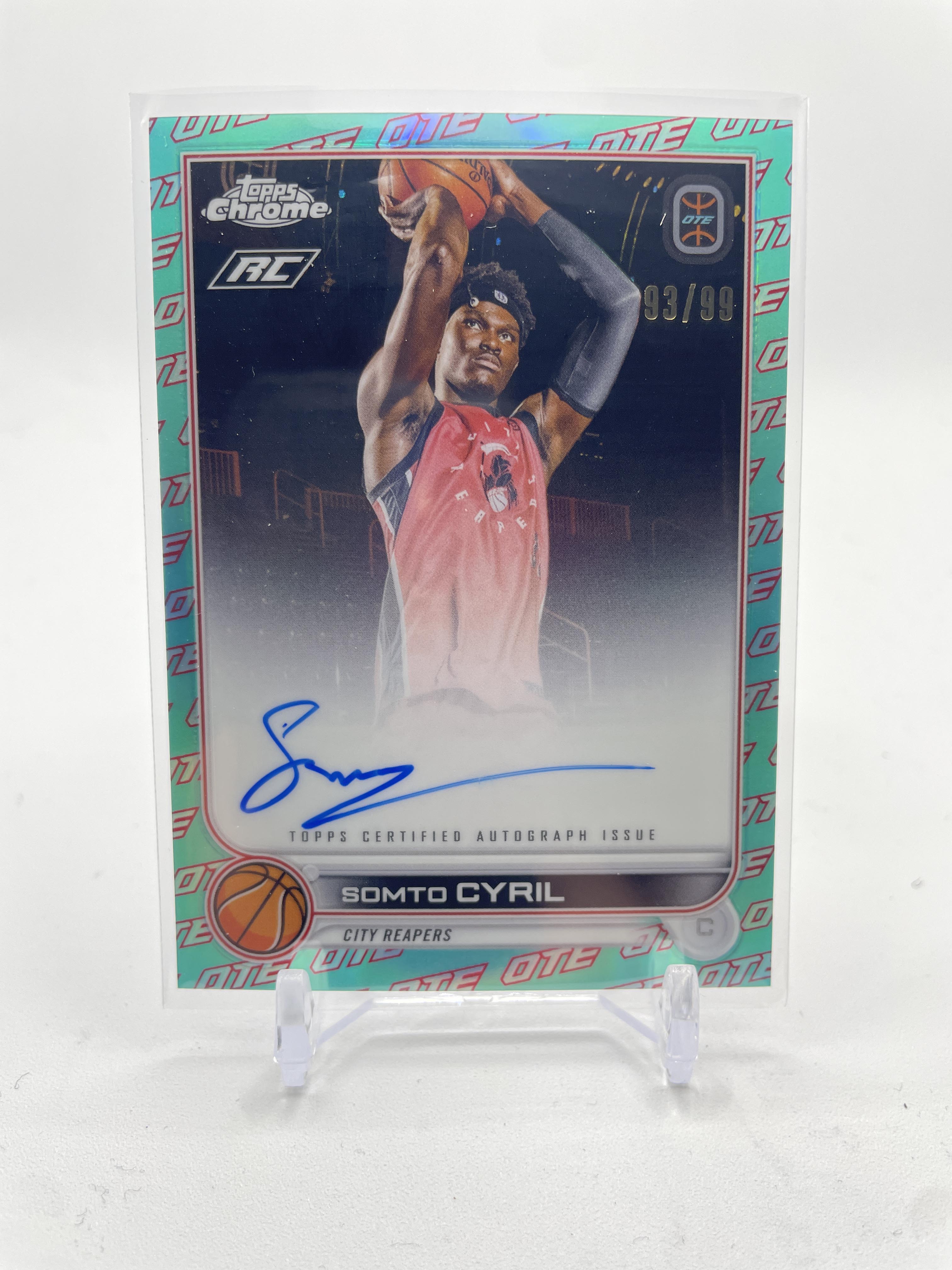 2022-23 Topps Overtime Elite OTE Chrome Somto Cyril Aqua Refractor Auto /99