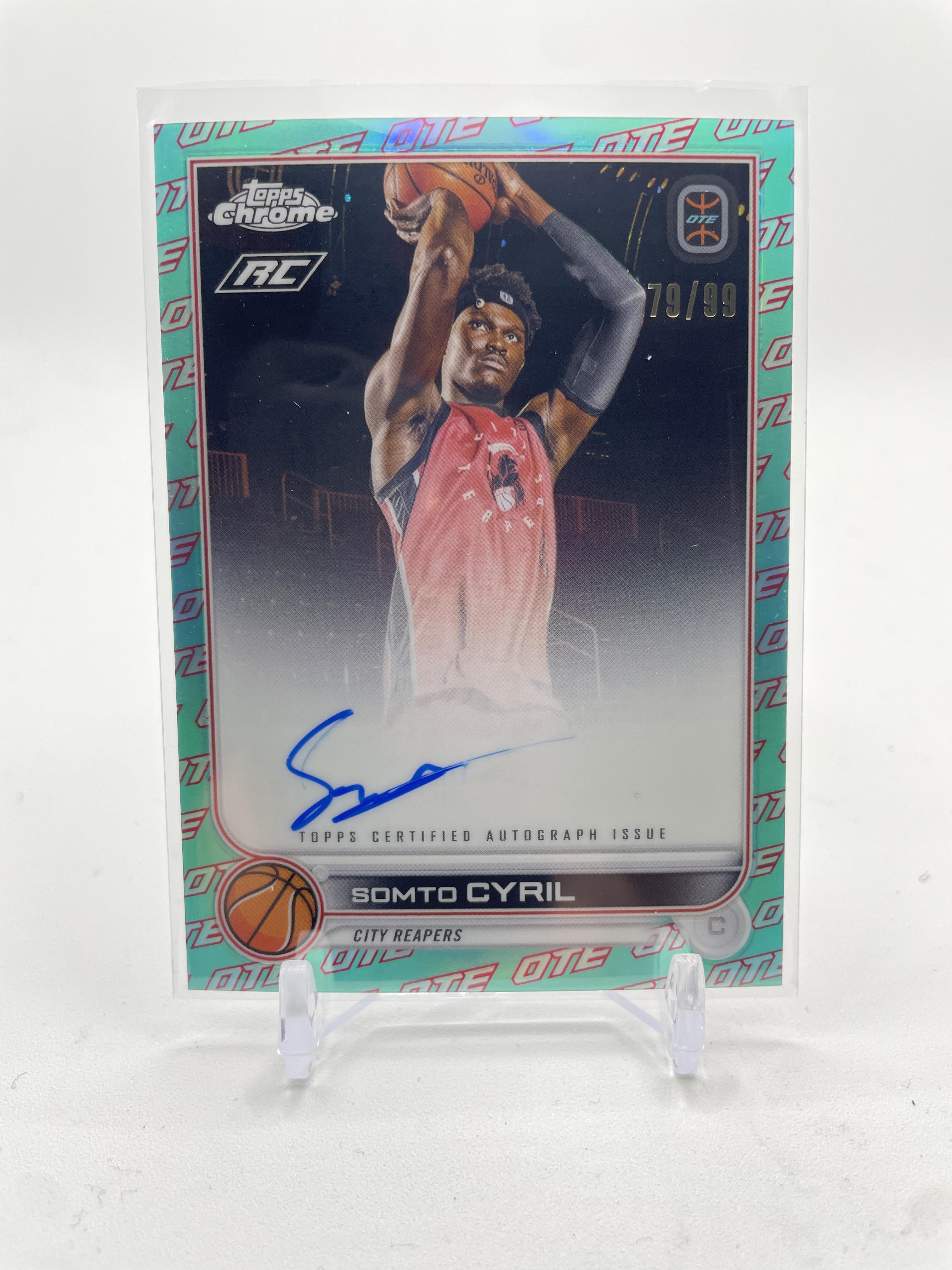 2022-23 Topps Overtime Elite OTE Chrome Somto Cyril Aqua Refractor Auto /99