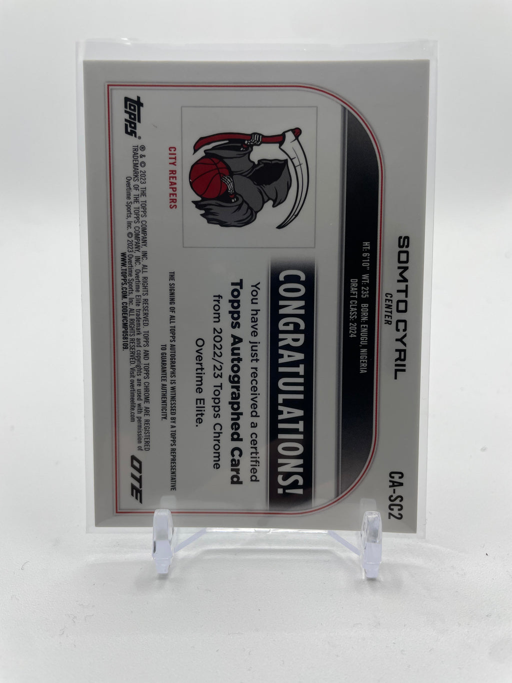 2022-23 Topps Overtime Elite OTE Chrome Somto Cyril Aqua Refractor Auto /99