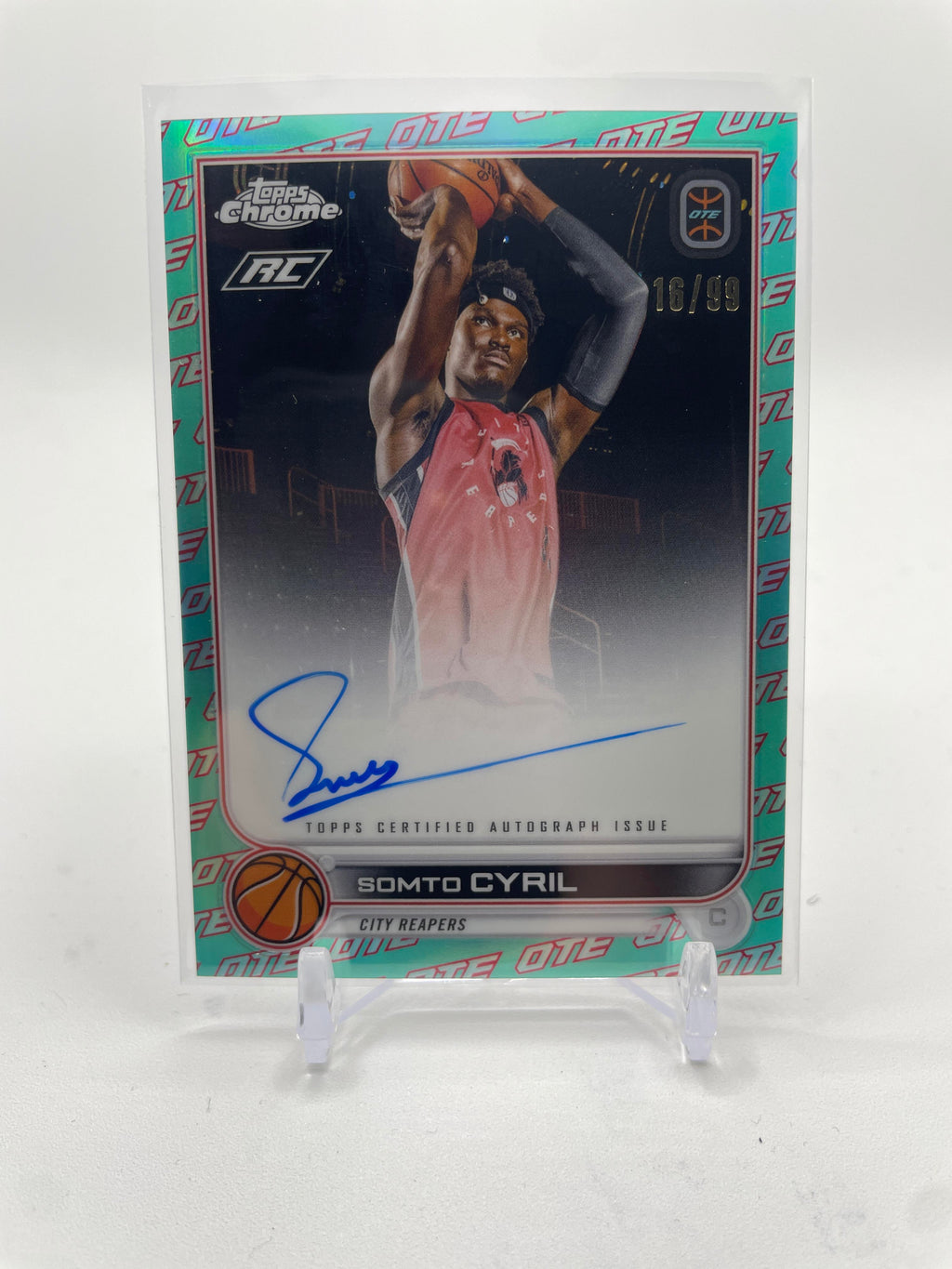 2022-23 Topps Overtime Elite OTE Chrome Somto Cyril Aqua Refractor Auto /99