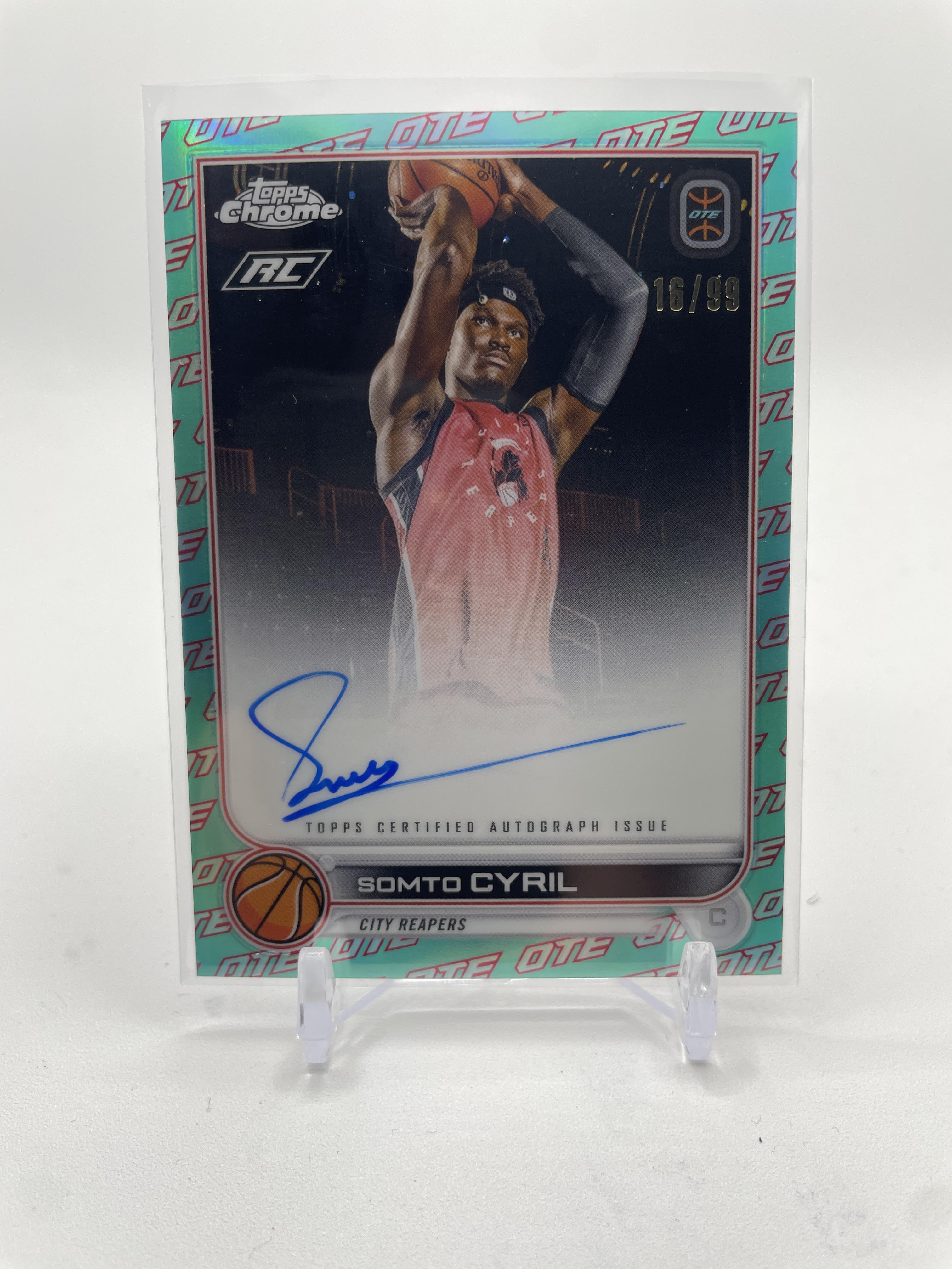 2022-23 Topps Overtime Elite OTE Chrome Somto Cyril Aqua Refractor Auto /99