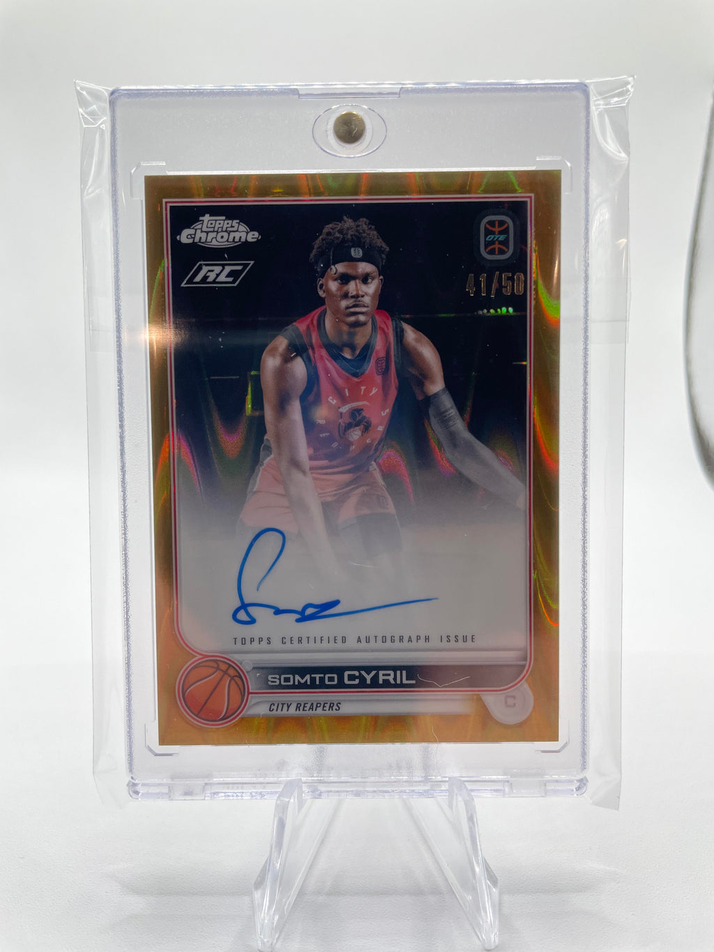 2022-23 Topps Overtime Elite OTE Chrome Somto Cyril Gold Refractor Auto /50