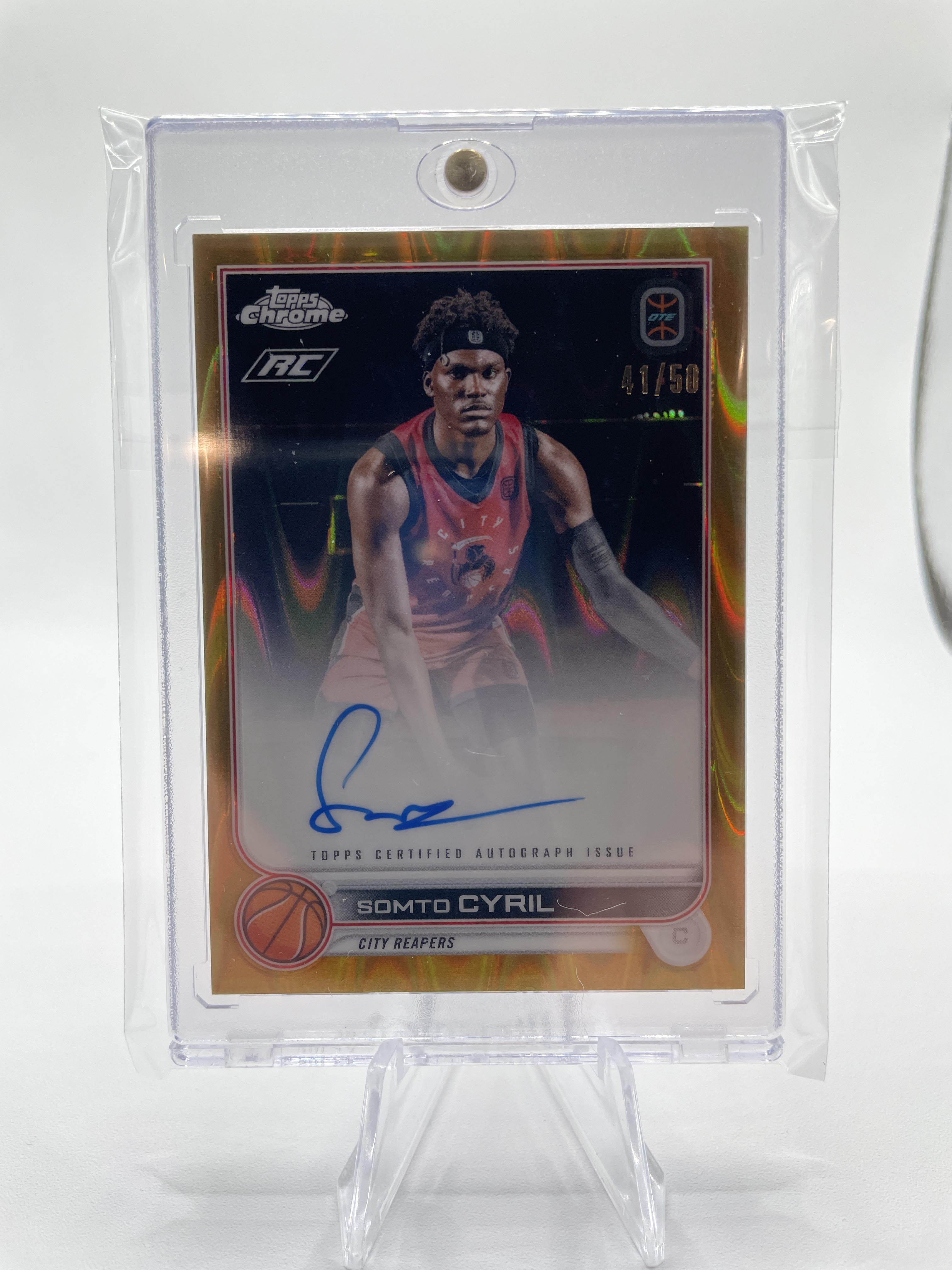 2022-23 Topps Overtime Elite OTE Chrome Somto Cyril Gold Refractor Auto /50