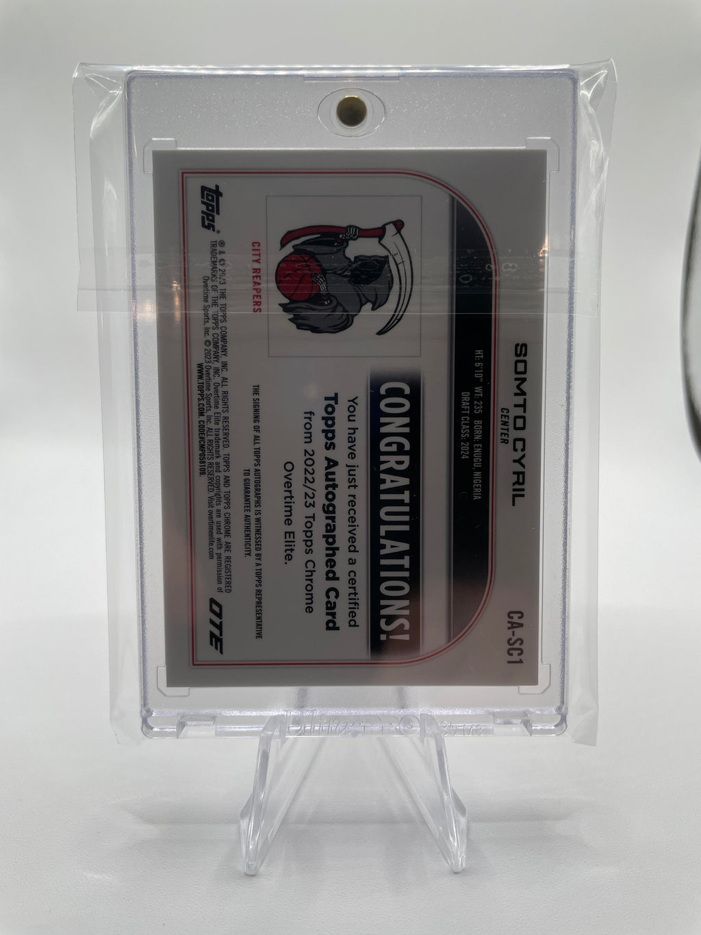 2022-23 Topps Overtime Elite OTE Chrome Somto Cyril Gold Refractor Auto /50