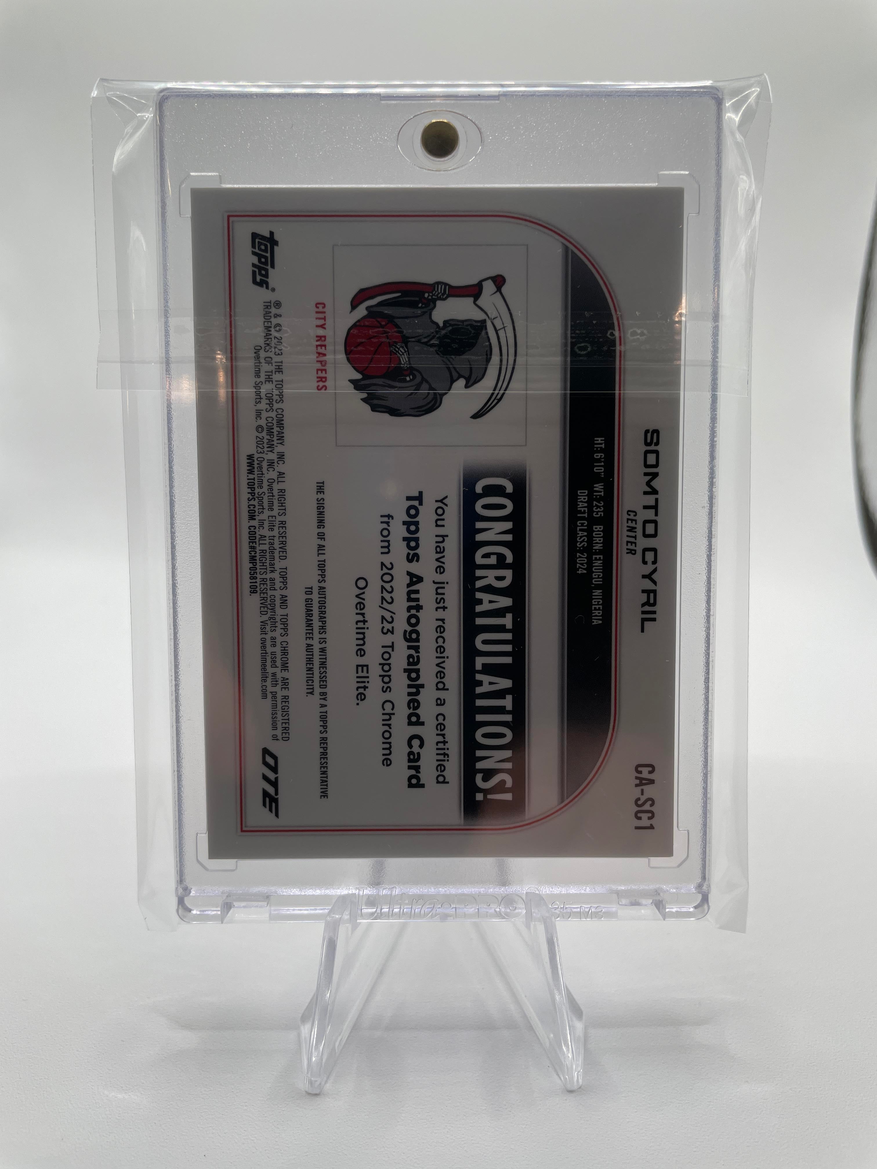 2022-23 Topps Overtime Elite OTE Chrome Somto Cyril Gold Refractor Auto /50