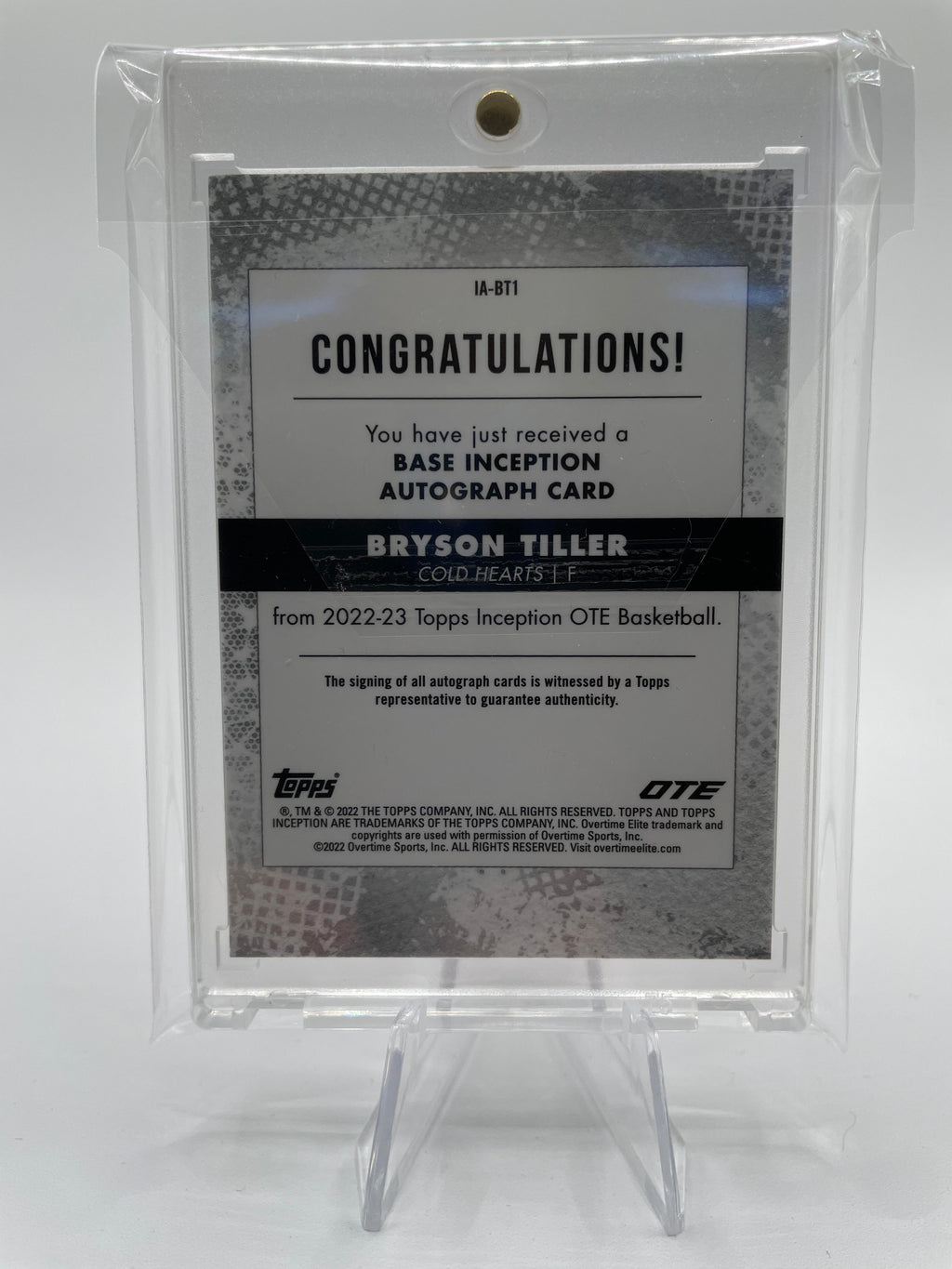 2022-23 Topps Overtime Elite OTE Inception Bryson Tiller Base Rookie Auto /199 #IA-BT2