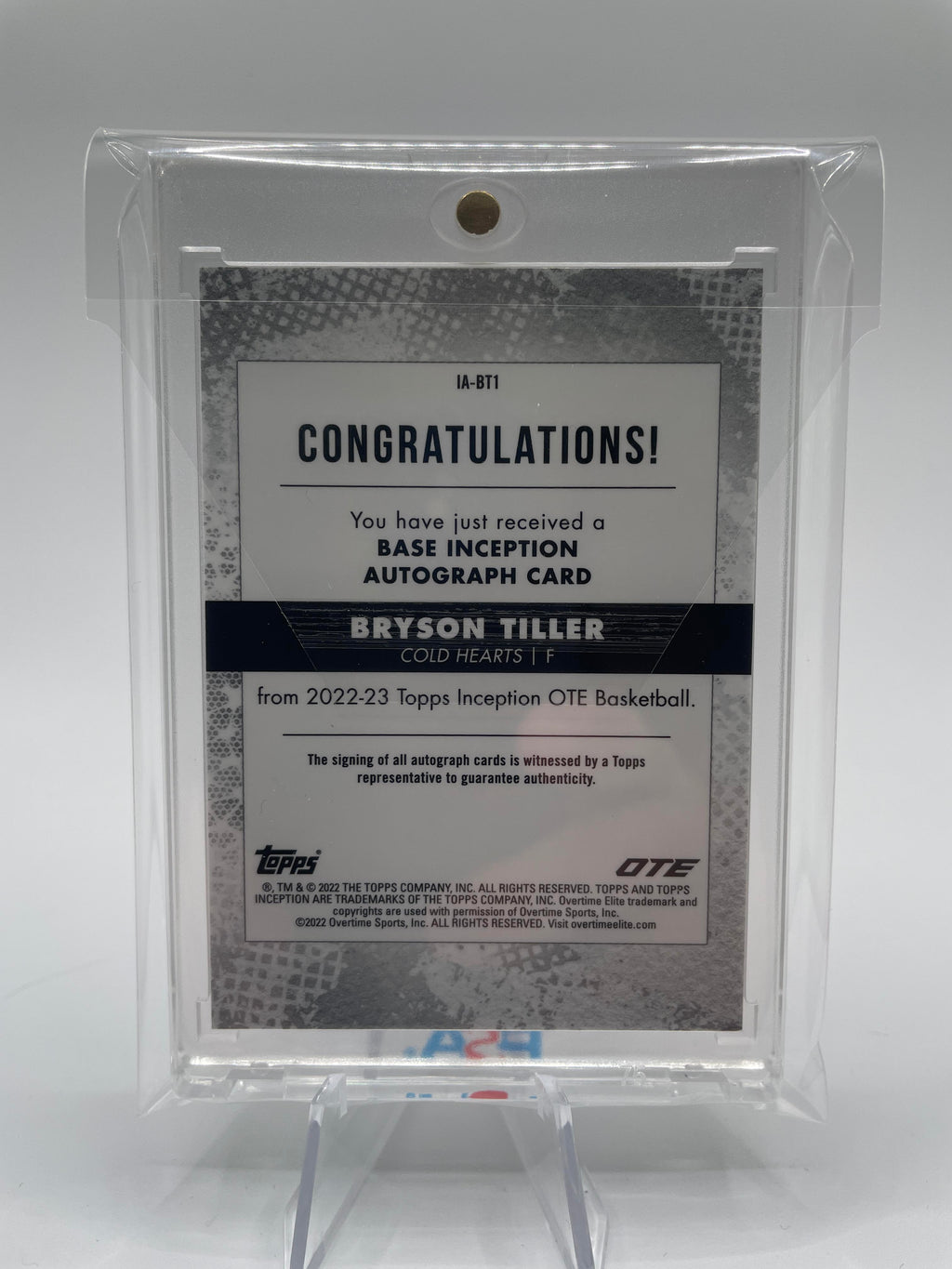 2022-23 Topps Overtime Elite OTE Inception Bryson Tiller Base Rookie Auto /199 #IA-BT2