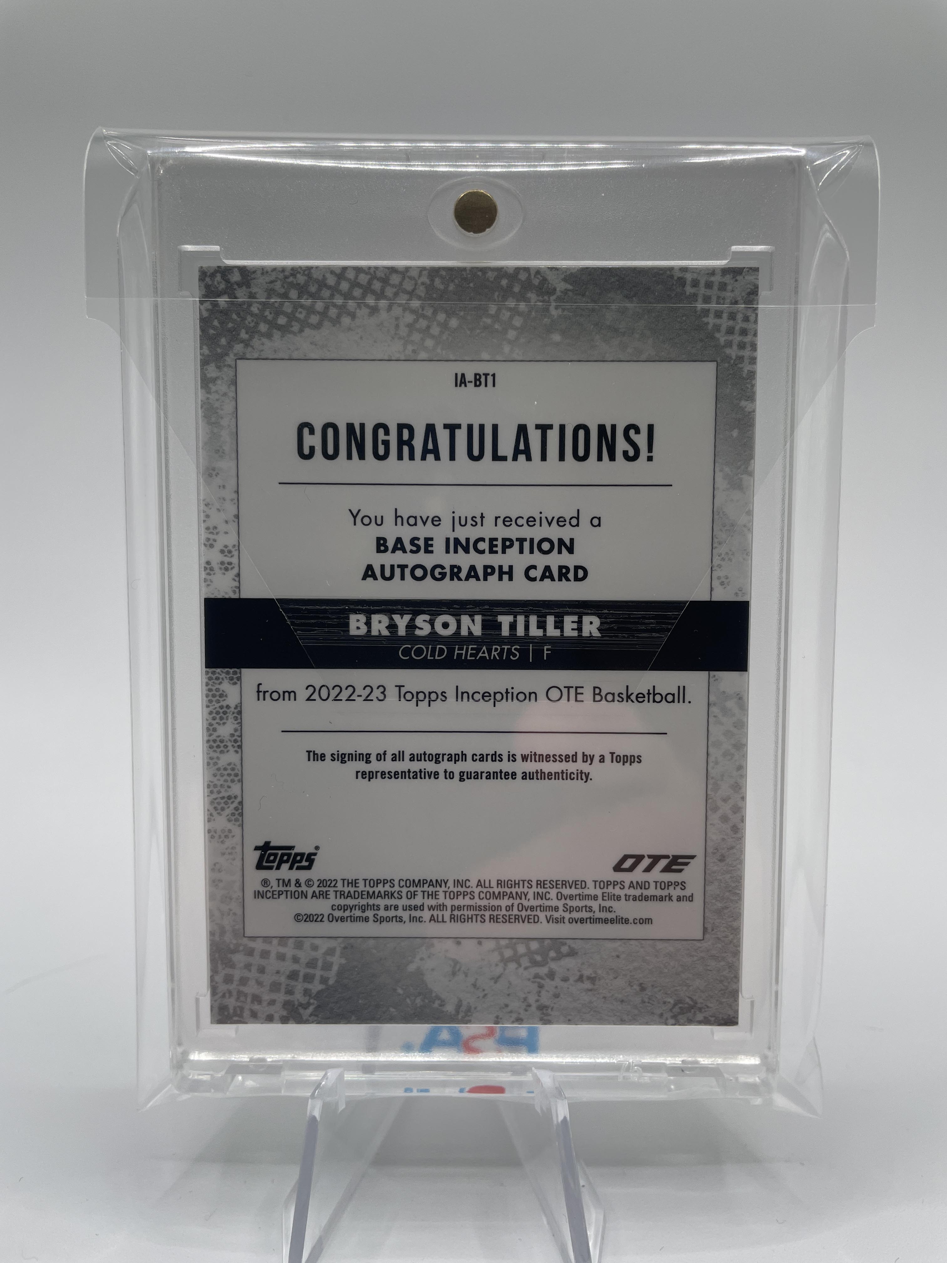 2022-23 Topps Overtime Elite OTE Inception Bryson Tiller Base Rookie Auto /199 #IA-BT2
