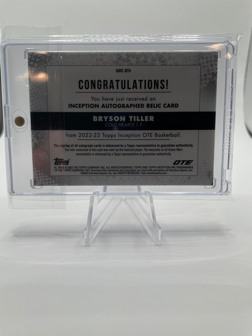 2022-23 Topps Overtime Elite OTE Inception Bryson Tiller Rookie Patch Auto /149 #IARC-BT3