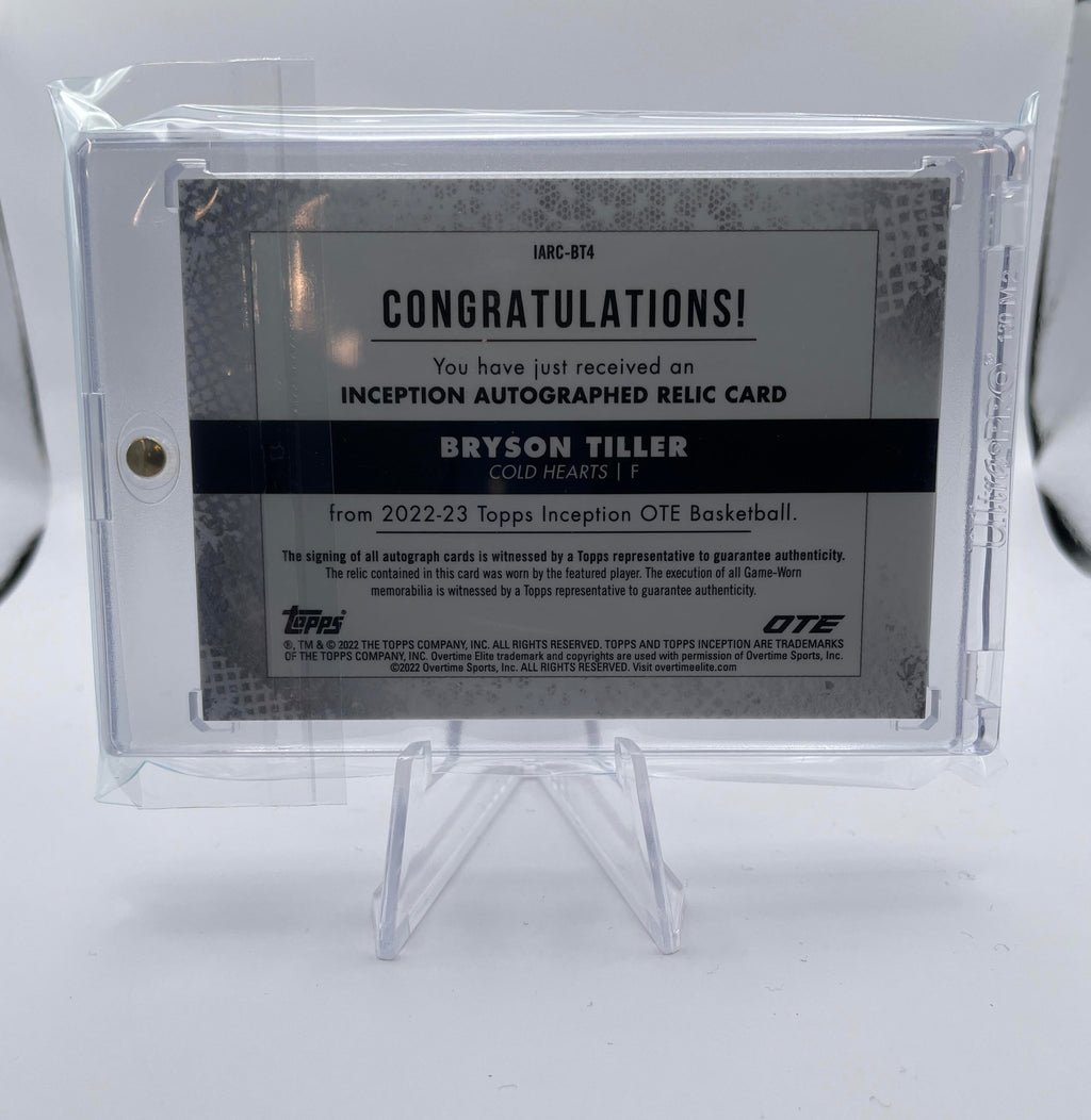2022-23 Topps Overtime Elite OTE Inception Bryson Tiller Rookie Patch Auto /149 #IARC-BT3
